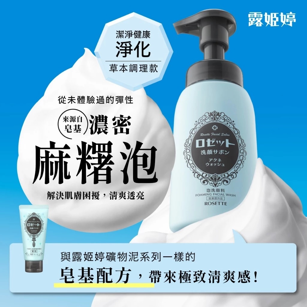 【ROSETTE】草本調理淨化洗顏慕斯 180ml