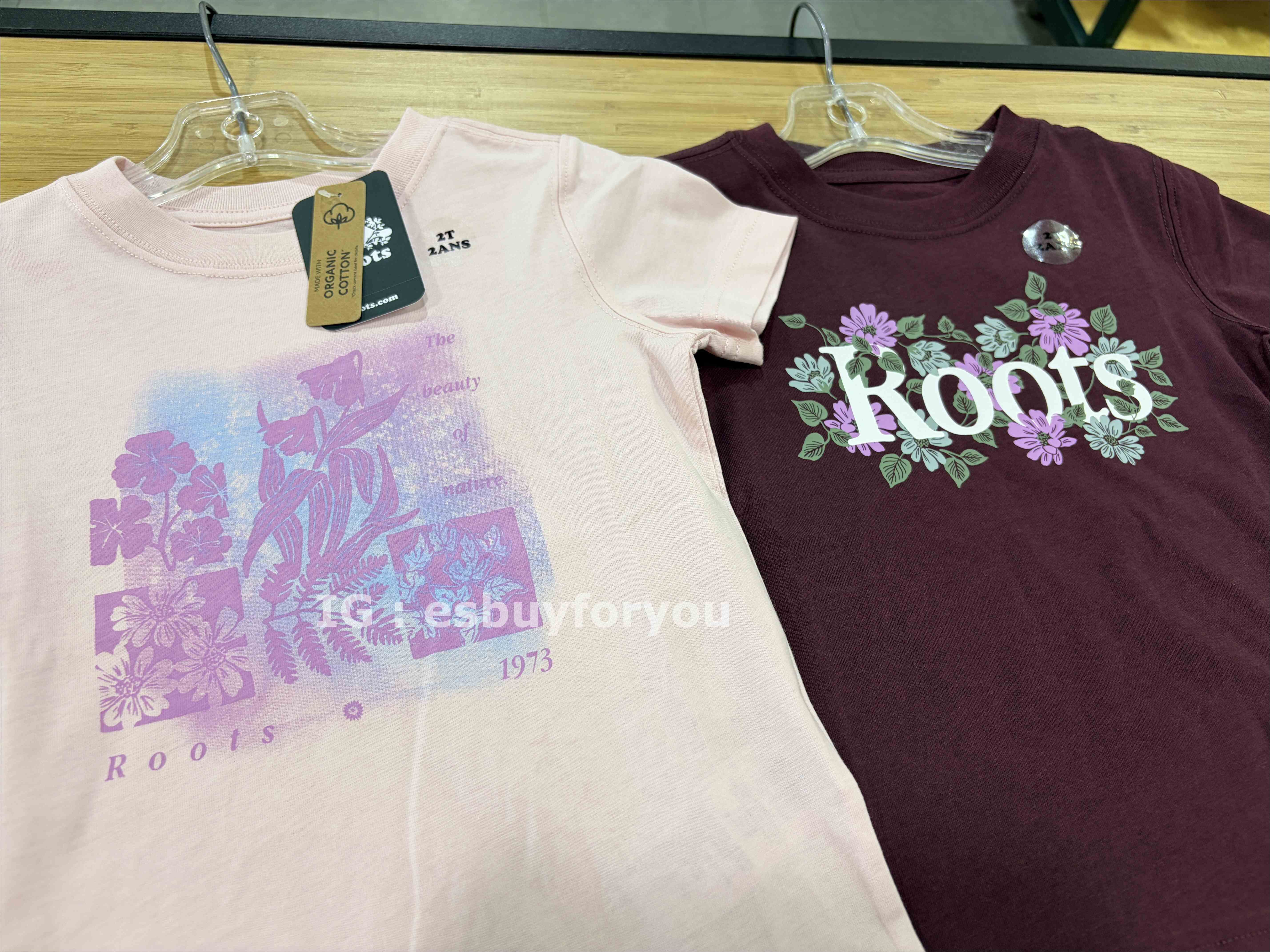 ROOTS 小女童 花卉系列 圖案 短TEE (2色)