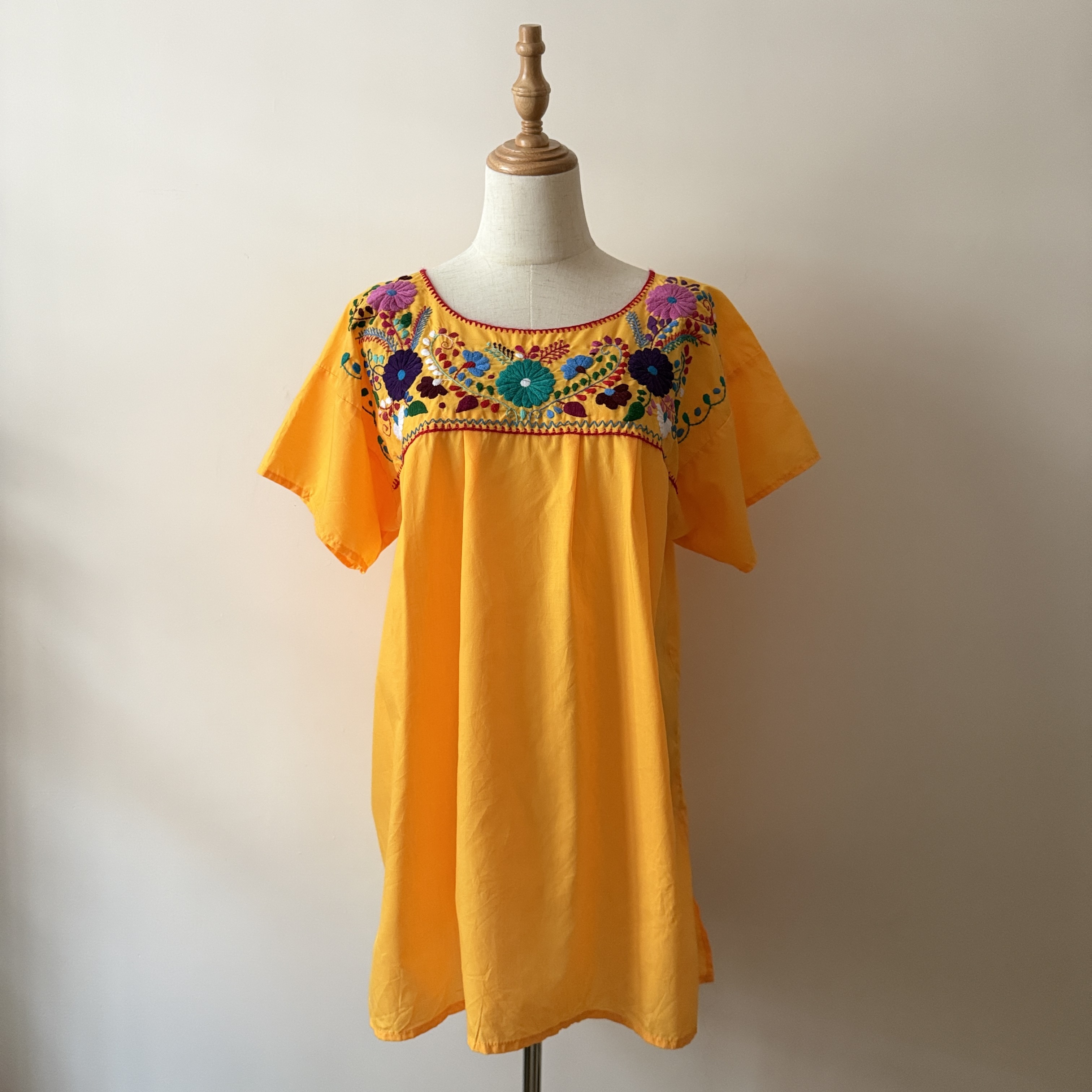 黃色墨西哥刺繡上衣