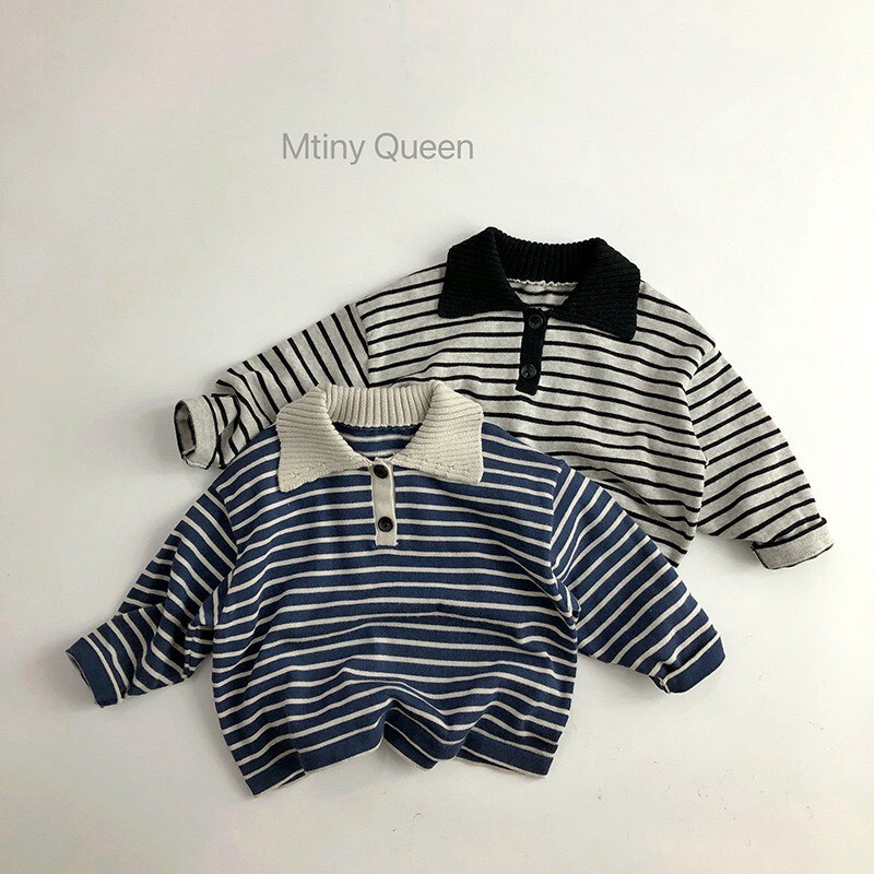 👕 冬裝  ෆ  POLO 條紋 毛衣  ᝰ ＃不刺膚