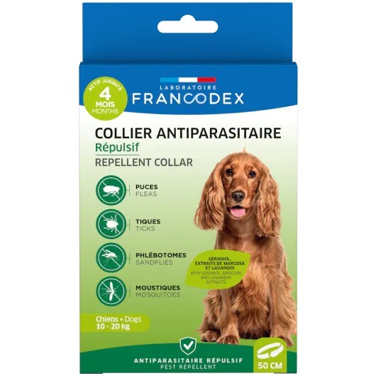 French Francodex Lice Repellent Belt - Puppies, Small Dogs / Medium Dogs / Large Dogs