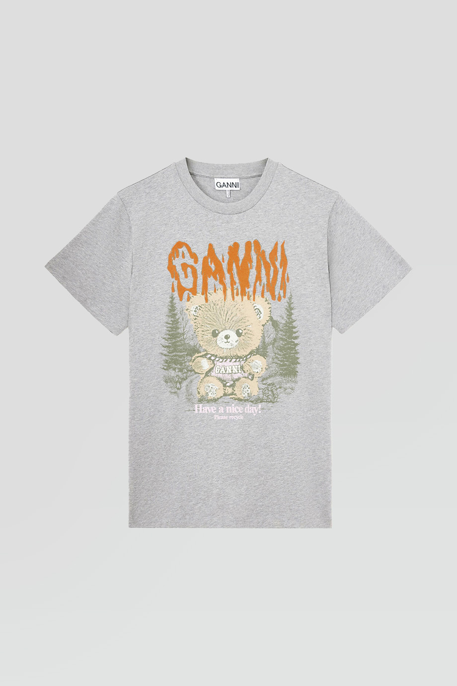 GANNI｜泰迪森林圖案寬鬆棉質T恤
