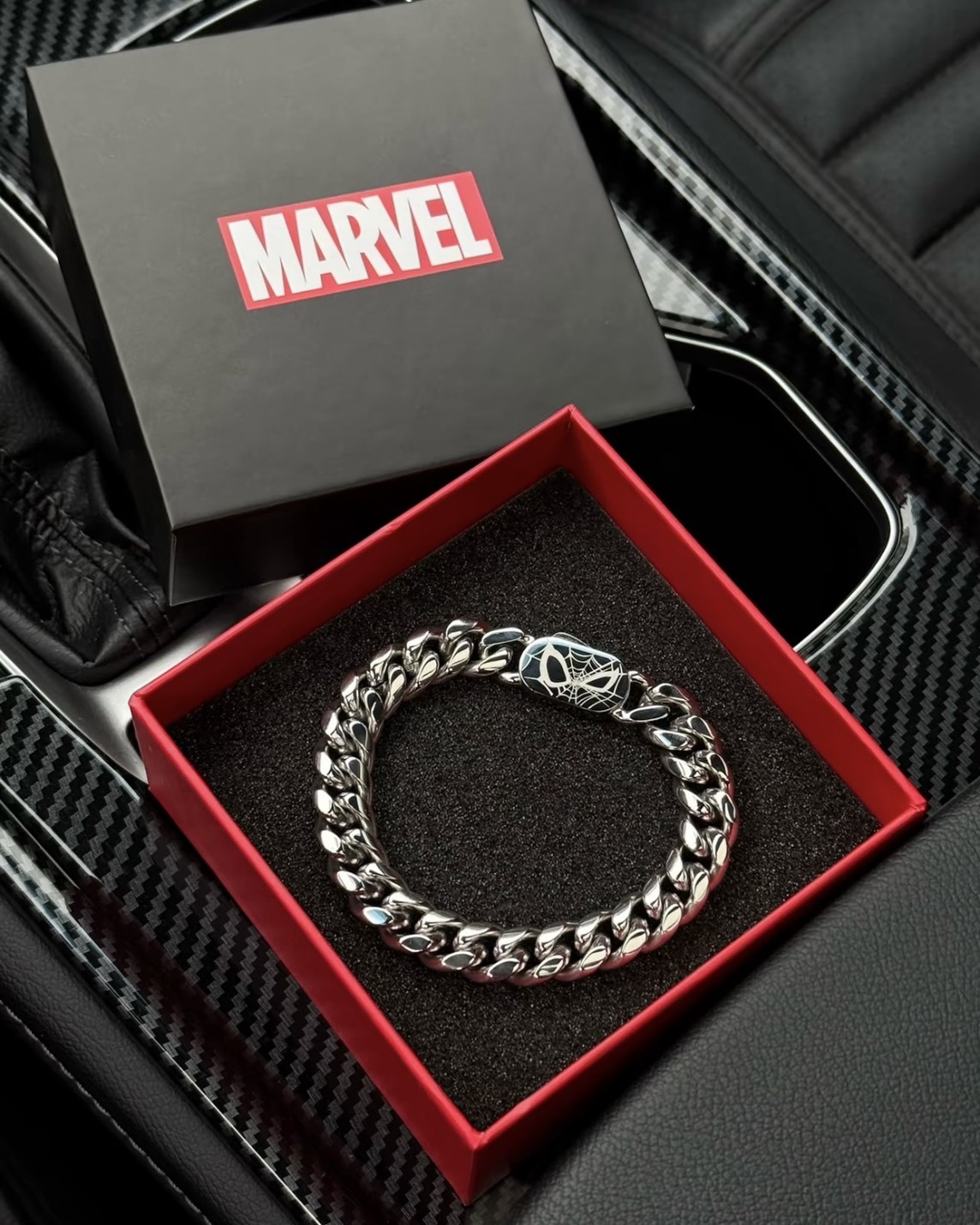 DISNEY X MARVEL 迪士尼 漫威 蜘蛛人 雕刻圖案 不鏽鋼 古巴鍊 手鍊 4款
