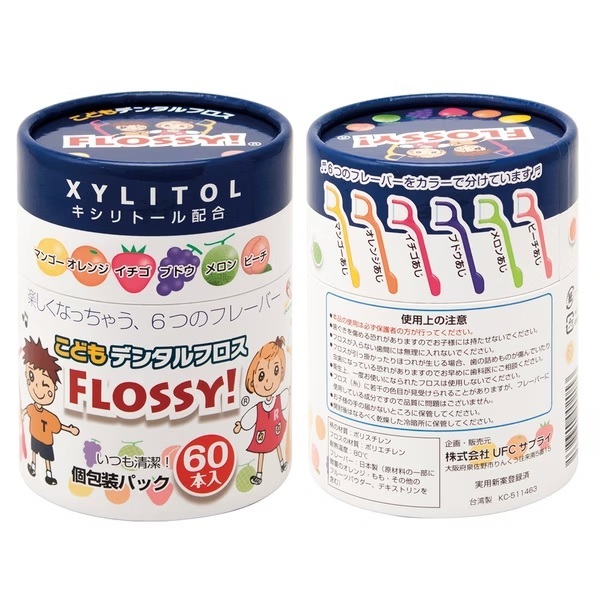 【UFC FLOSSY】兒童安全牙線棒 水果牙線 60支入