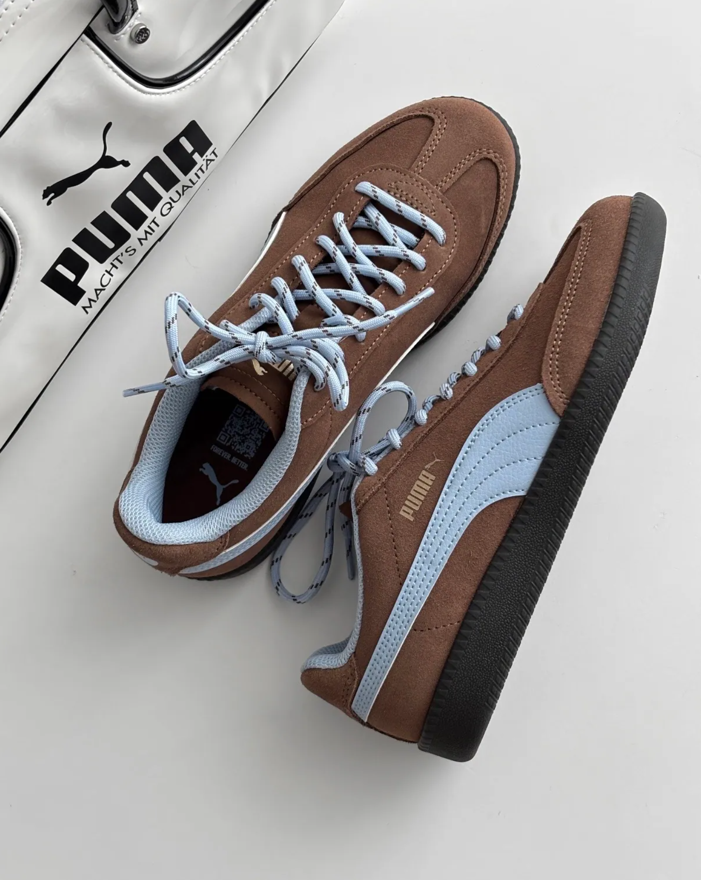 PUMA 9-T SUEDE MOCHA 灰藍 🤎 焦糖底德訓鞋