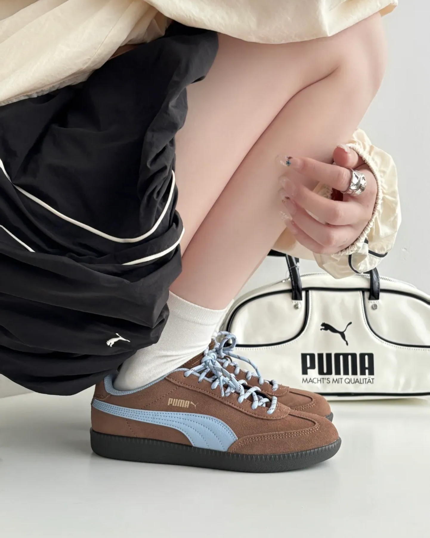 PUMA 9-T SUEDE MOCHA 灰藍 🤎 焦糖底德訓鞋