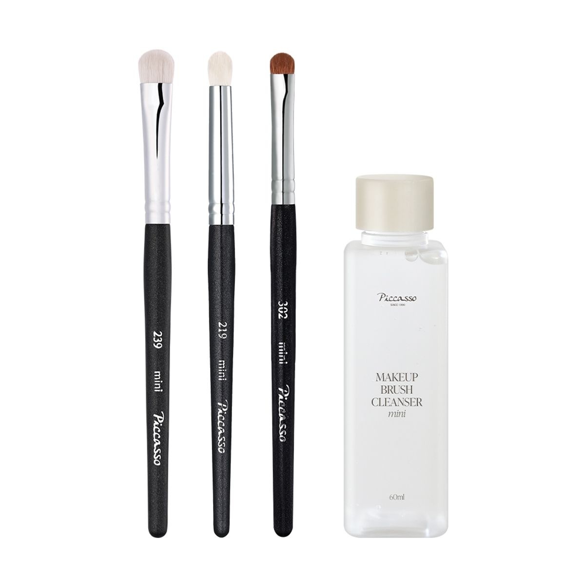 PICCASSO 經典迷你眼影刷 3 入 (+刷具清潔液 60ml)