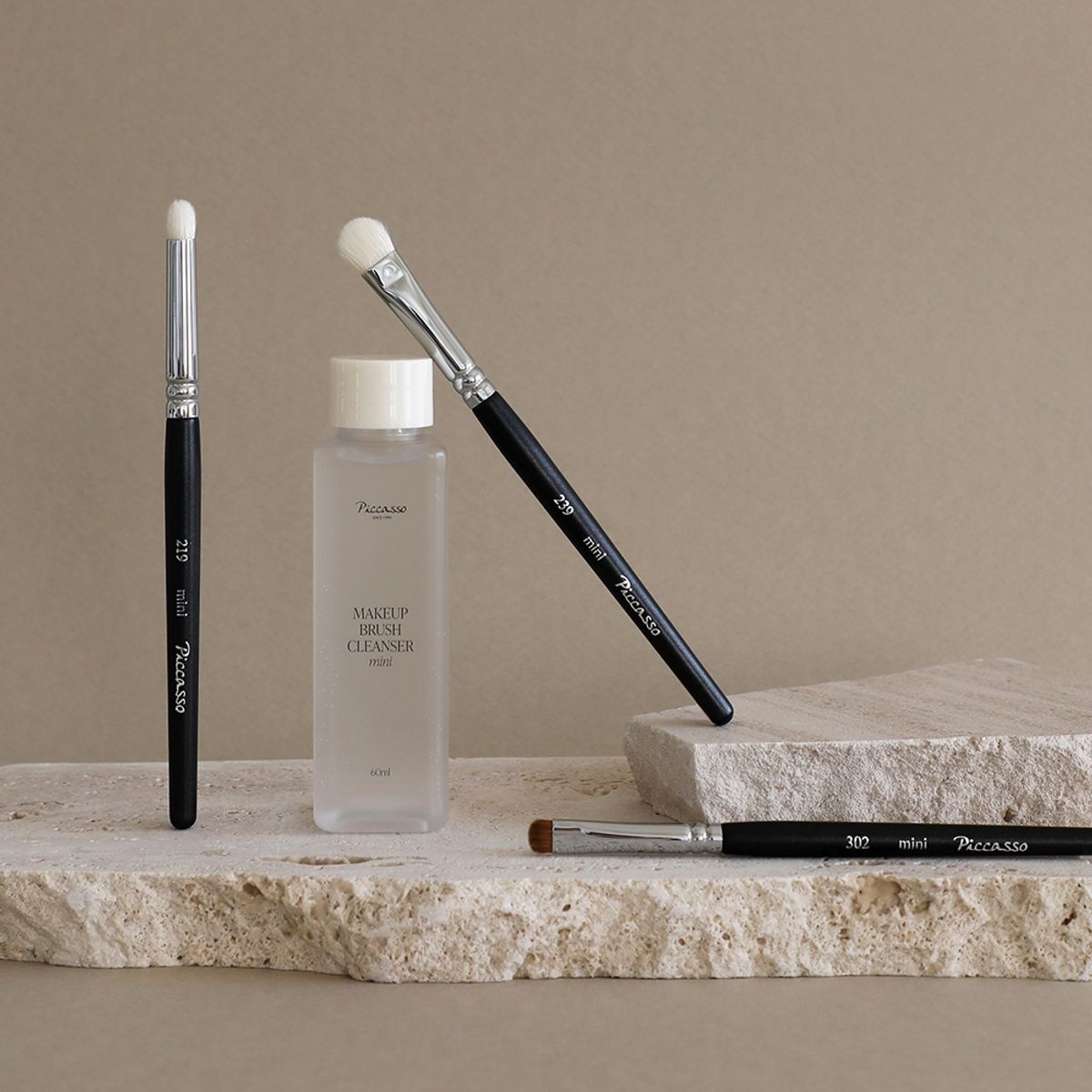 PICCASSO 經典迷你眼影刷 3 入 (+刷具清潔液 60ml)