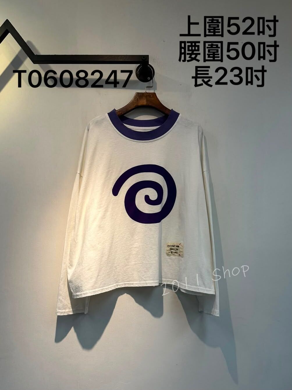 出口日本圓領拼色卷卷印花TOP  上圍52吋 腰圍50吋 長23吋  T0608247