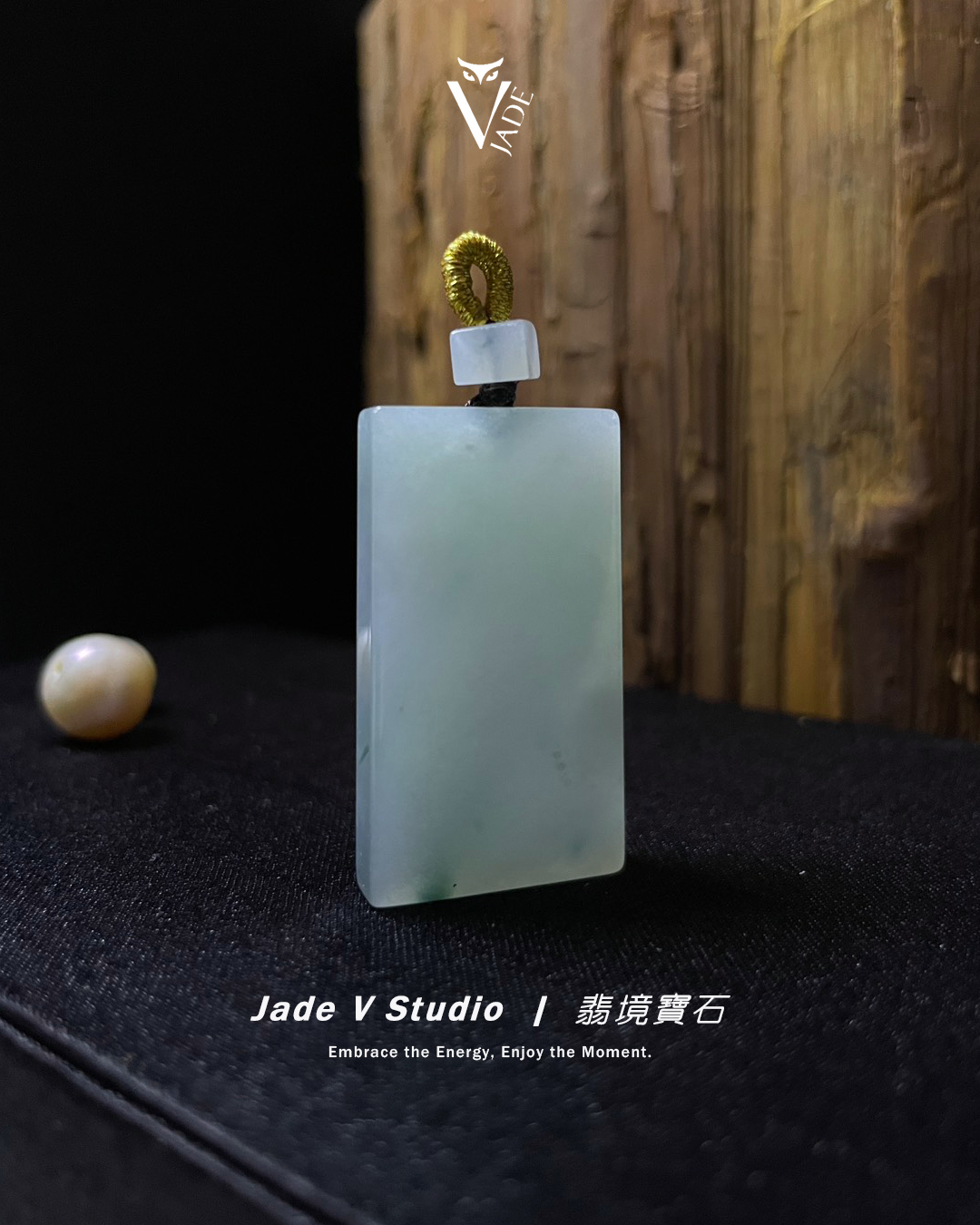【JadeV｜翡境寶石】 細糯冰飄花 翡翠 無事牌