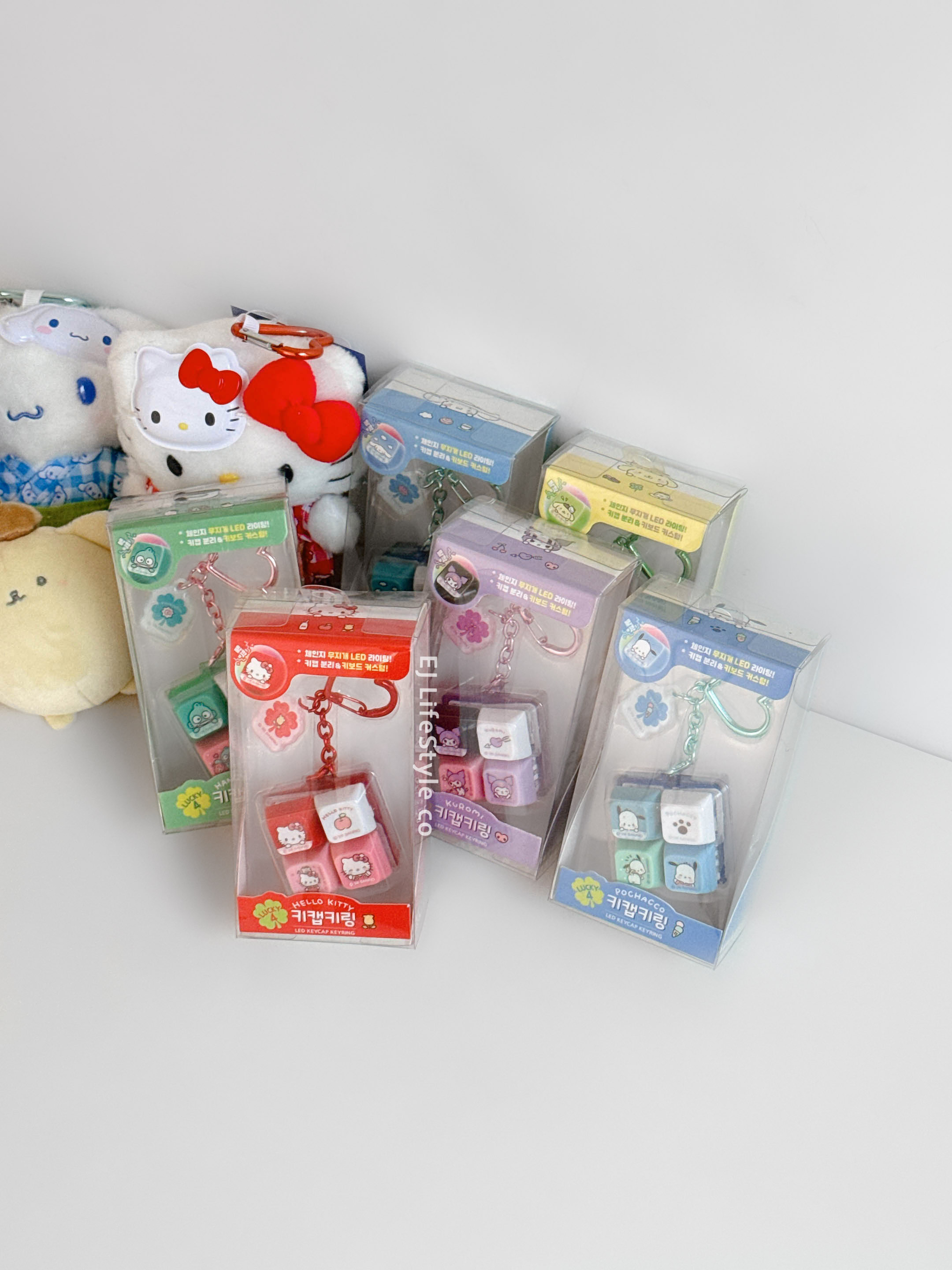 韓國限定🇰🇷SANRIO 三麗鷗家族 HELLO KITTY 鍵帽吊飾 大耳狗 帕恰狗 布丁狗 庫洛米 人魚漢頓 鍵盤 吊飾 鑰匙圈 / 現貨
