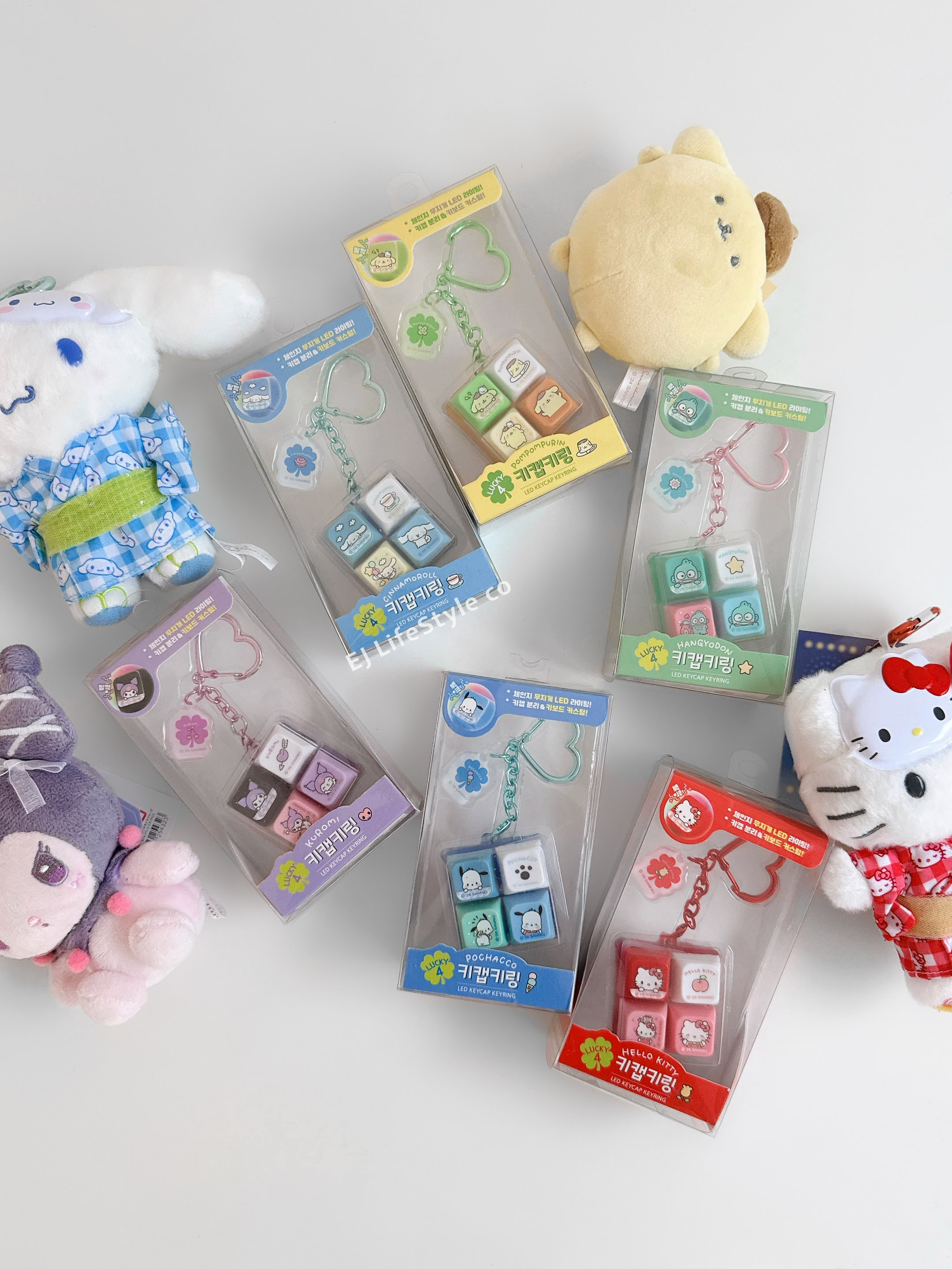 韓國限定🇰🇷SANRIO 三麗鷗家族 HELLO KITTY 鍵帽吊飾 大耳狗 帕恰狗 布丁狗 庫洛米 人魚漢頓 鍵盤 吊飾 鑰匙圈 / 現貨