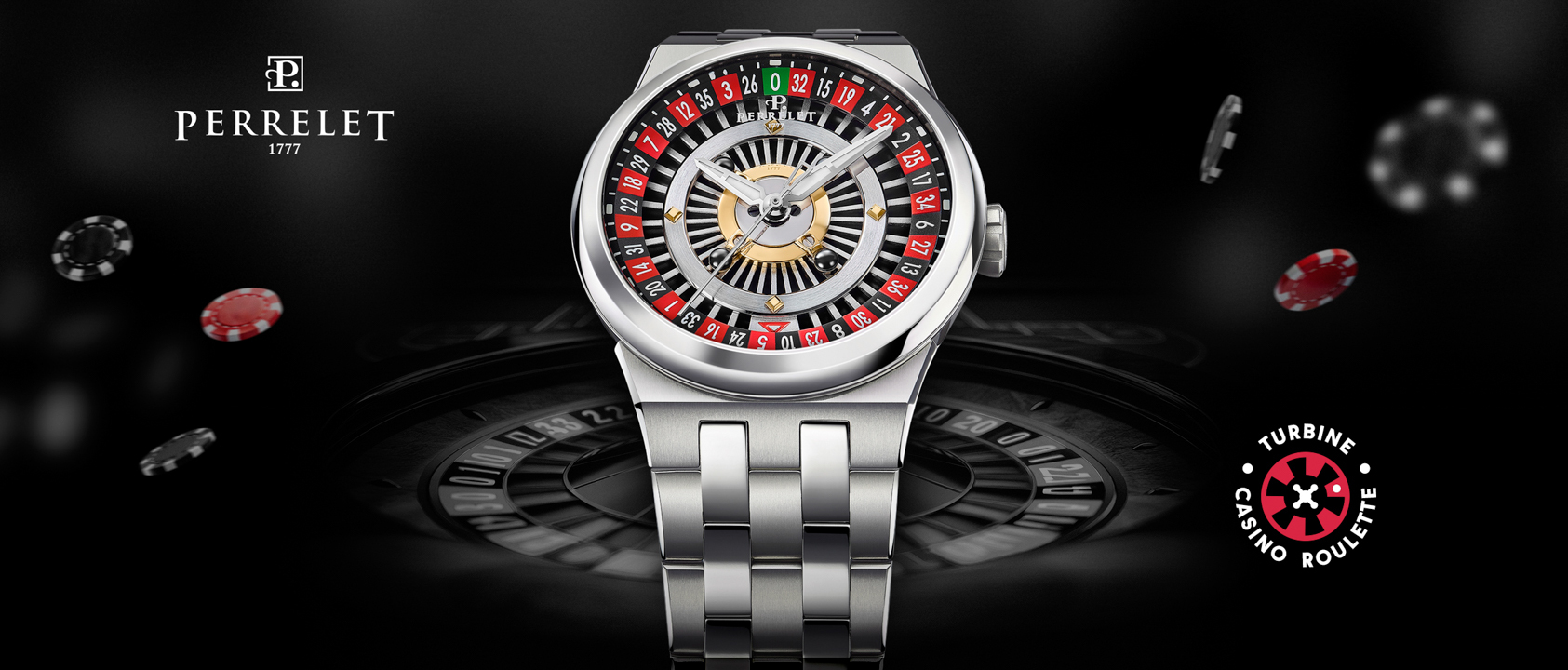 Perrelet,沛力錶,A4066/S3,TURBINE CASINO ROULETTE,旋風限量系列,鈦金屬錶殼,輪盤面盤,輪盤賭輪,turbine,cosc,Chronofiable