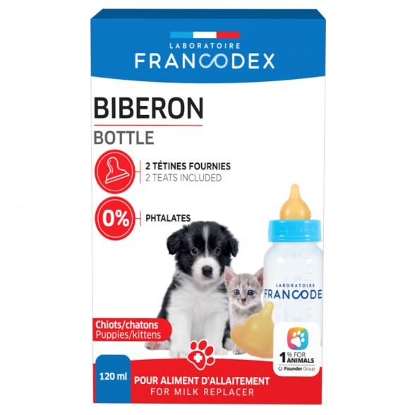 法國Francodex 貓狗合用奶瓶套裝120 ml
