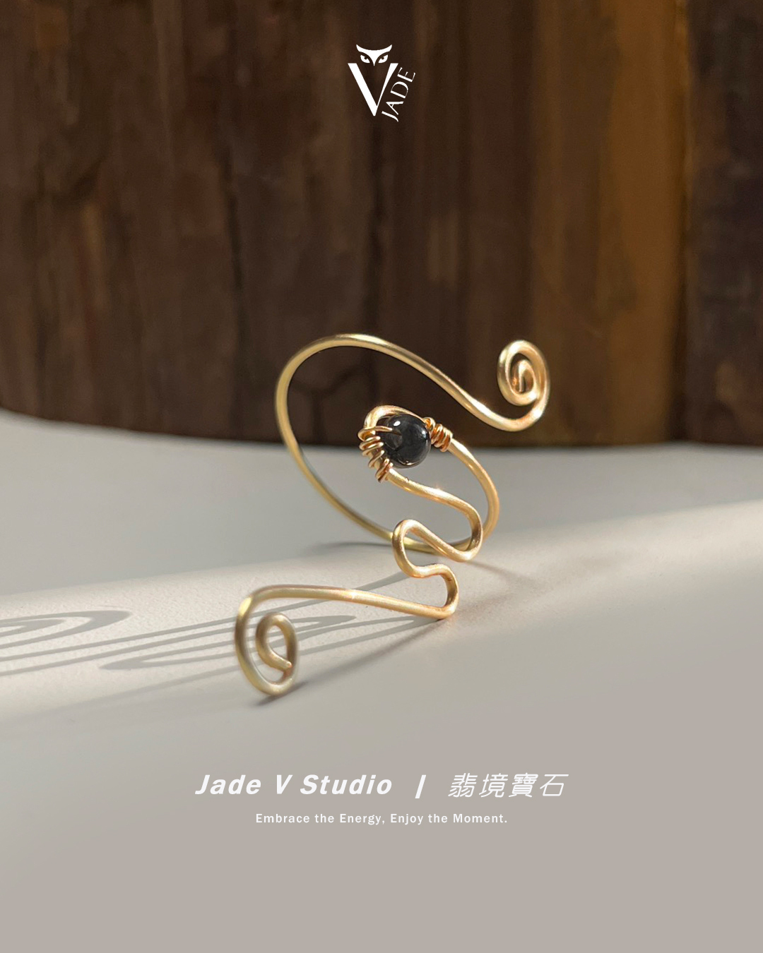 【JadeV｜翡境寶石】設計款｜黎小姐手作 § 烏雞⌖翡翠⌖銅線編織 戒指