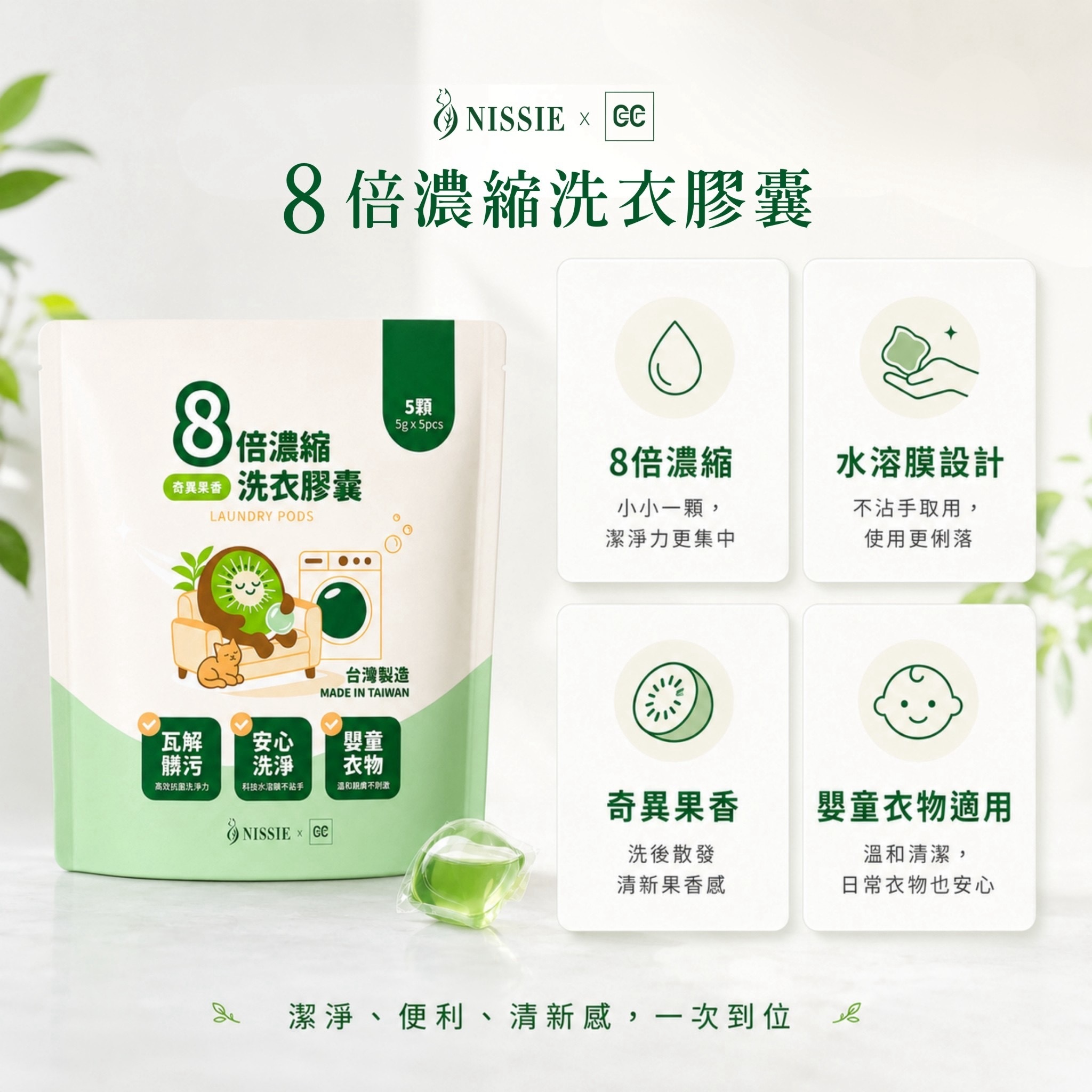 奇異果香8倍濃縮洗衣膠囊