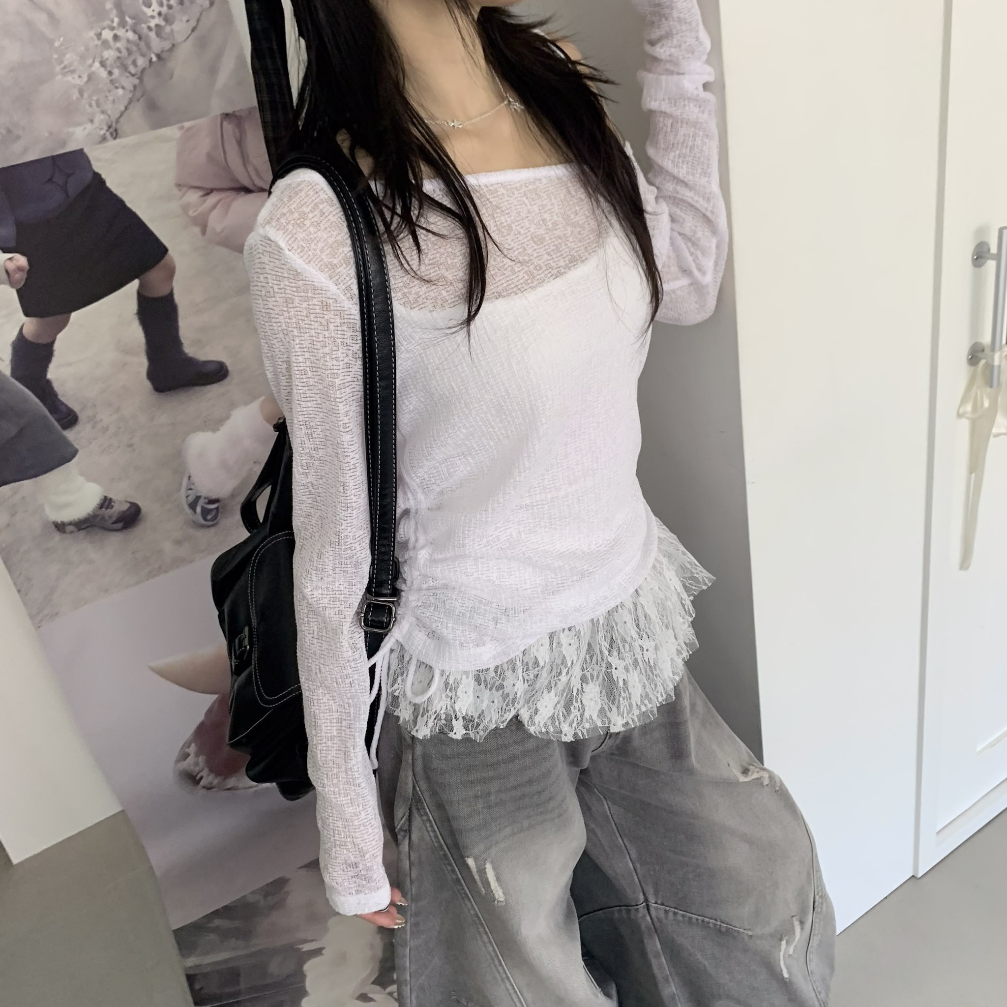 ISA_一眼心動! 寬領針織衫+蛋糕擺背心二件組_68011