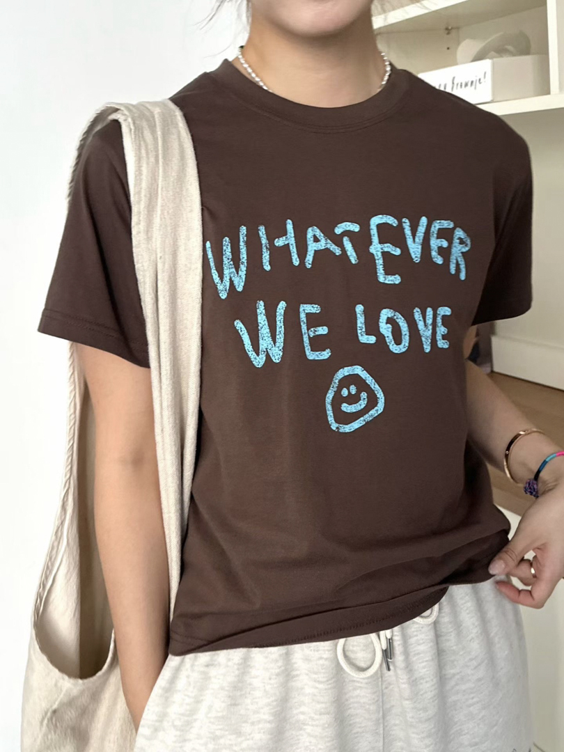 隨心就很好看★Whatever We Love手寫笑臉棉T