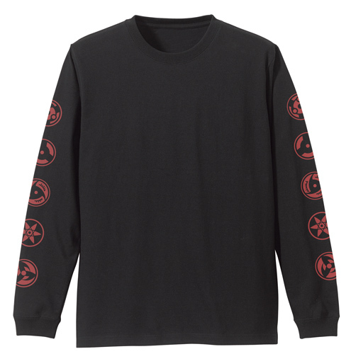 写輪眼 袖ﾘﾌﾞﾛﾝｸﾞｽﾘｰﾌﾞTｼｬﾂ/BLACK COSPA 090726