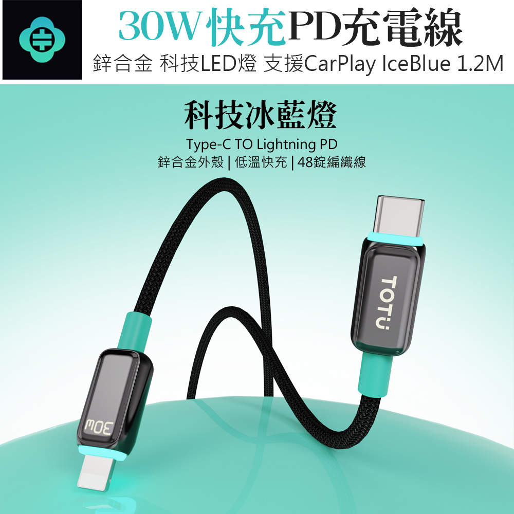 TOTU LED PD Fast Charging Braided Cable