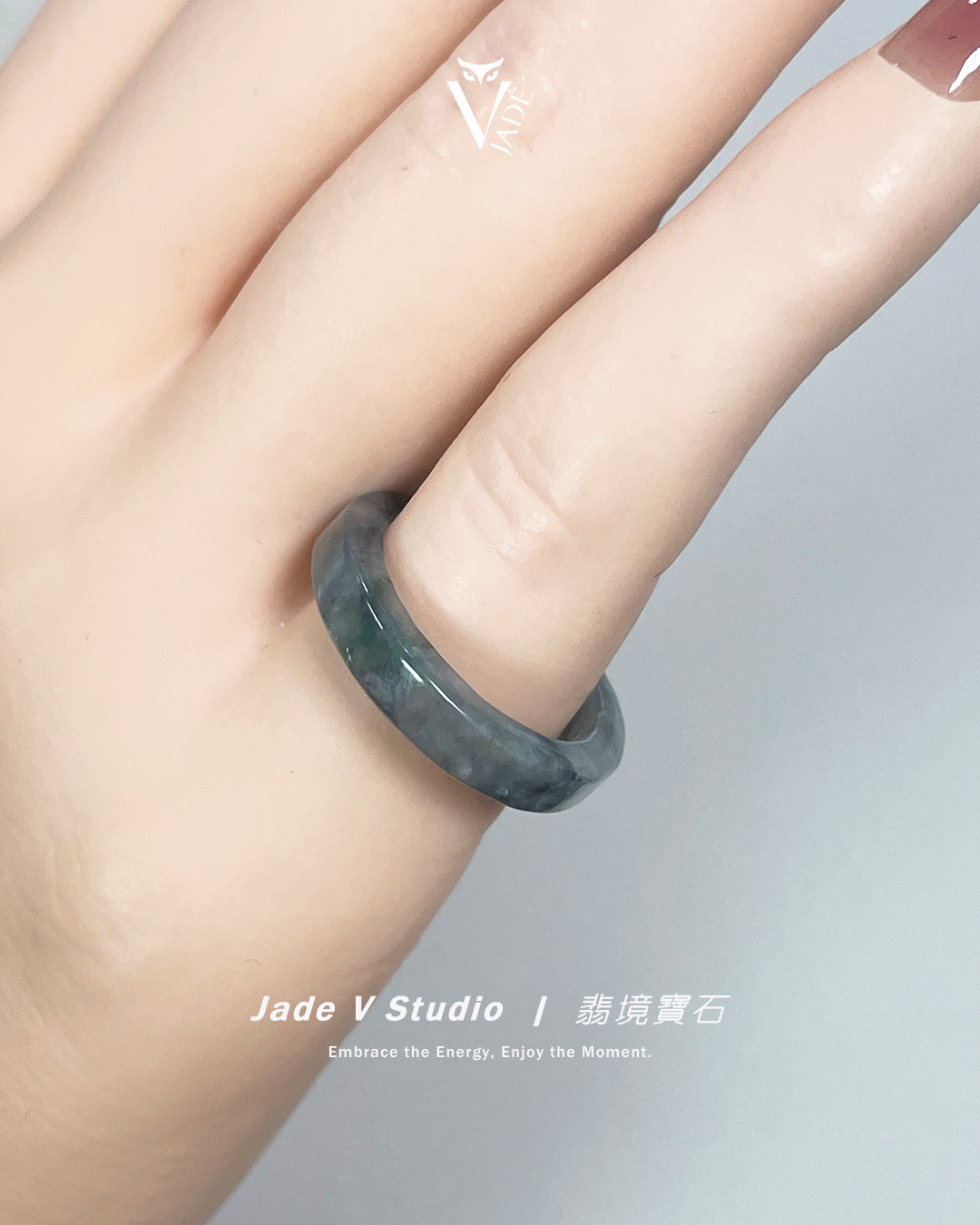 【JadeV｜翡境寶石】烏雞飄花 翡翠 戒指