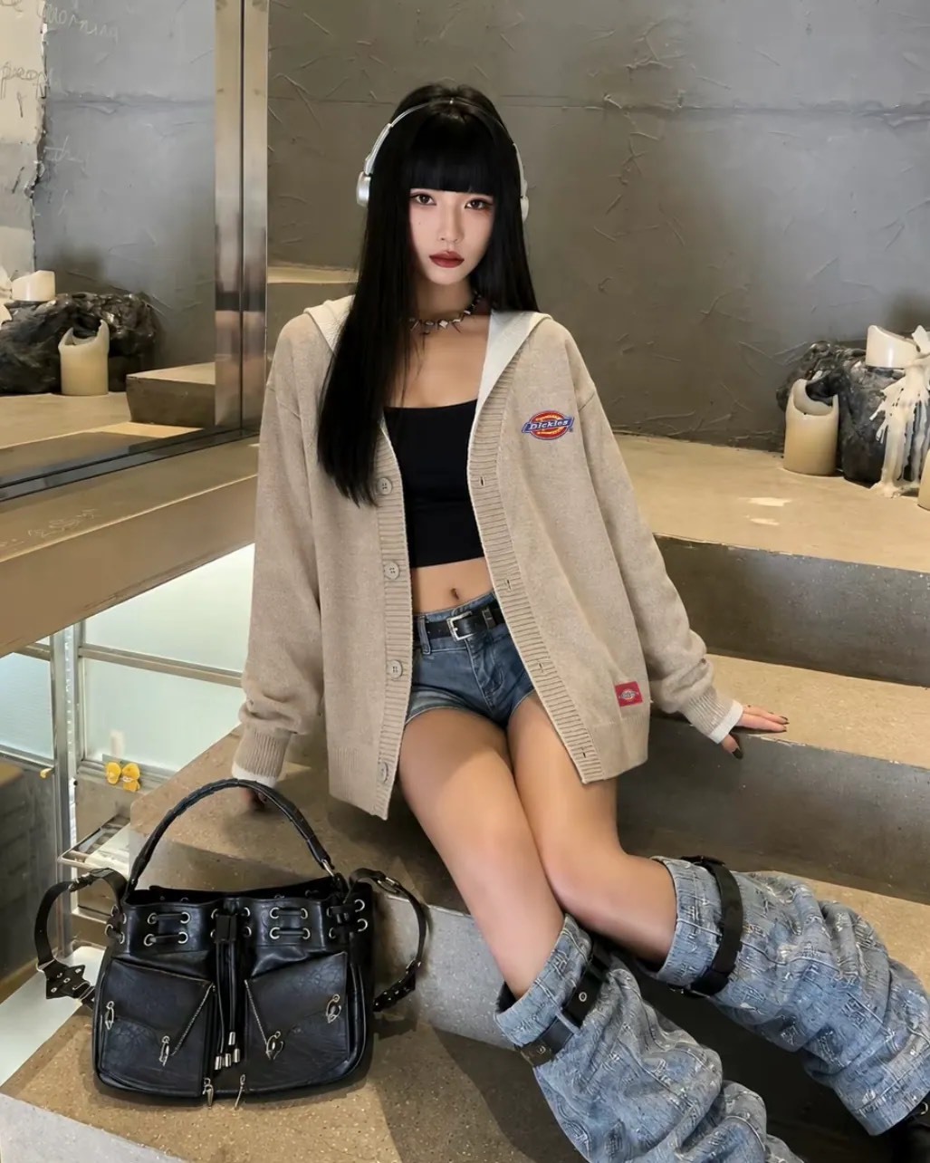 DICKIES 撞色 連帽 針織外套 復古 拼接 4色