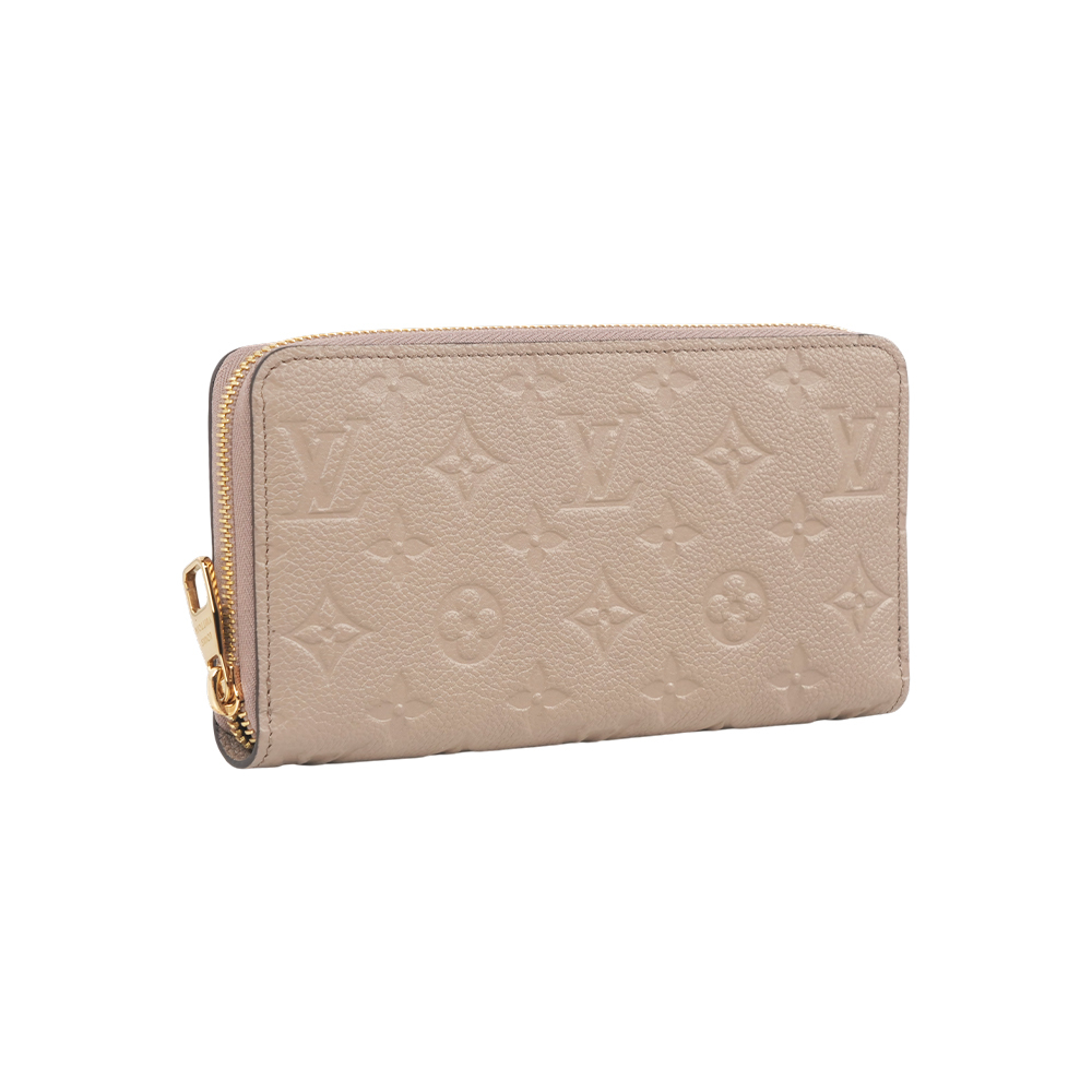【Louis Vuitton】Monogram 壓印牛皮長夾(斑鳩灰)