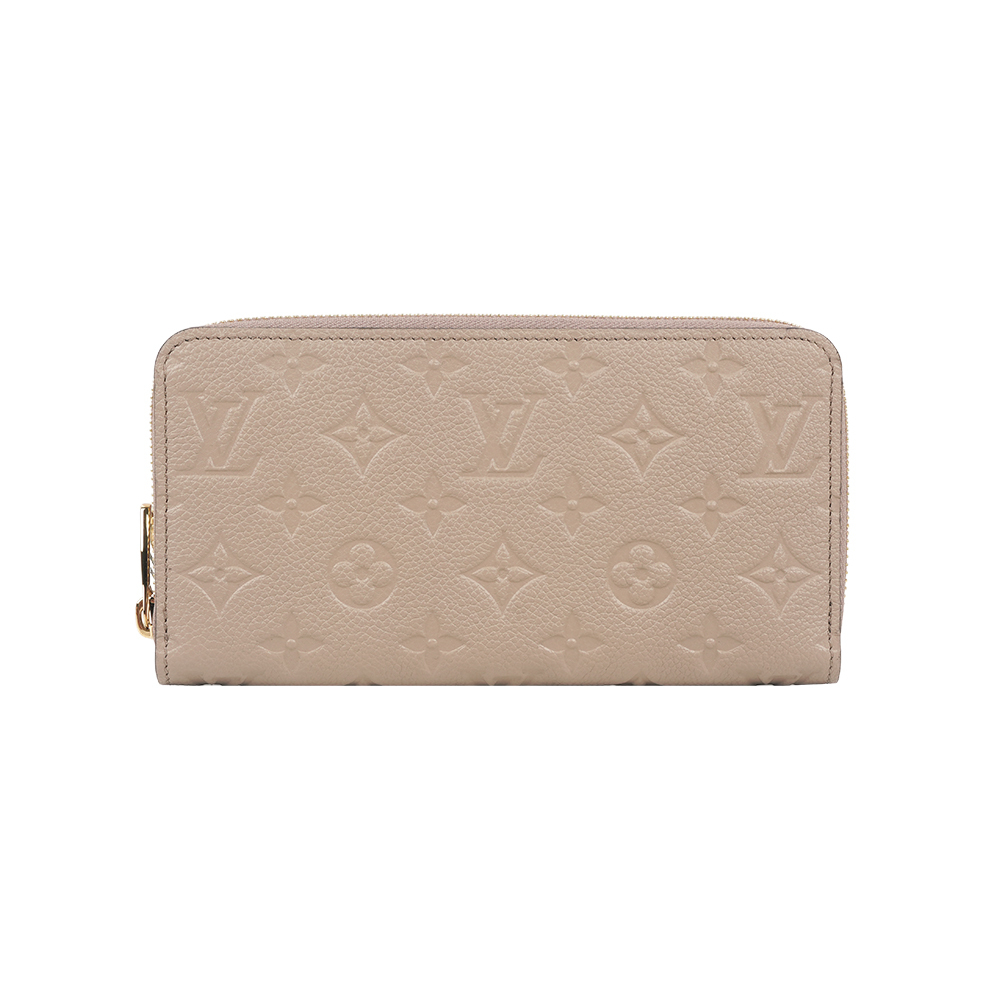 【Louis Vuitton】Monogram 壓印牛皮長夾(斑鳩灰)