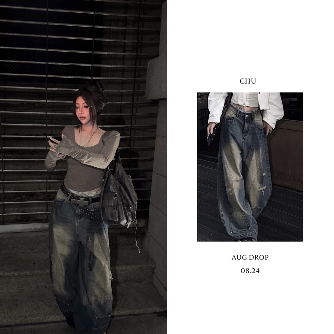 SELECT｜重工刷色闊腿牛仔褲 (08.24 Drop)