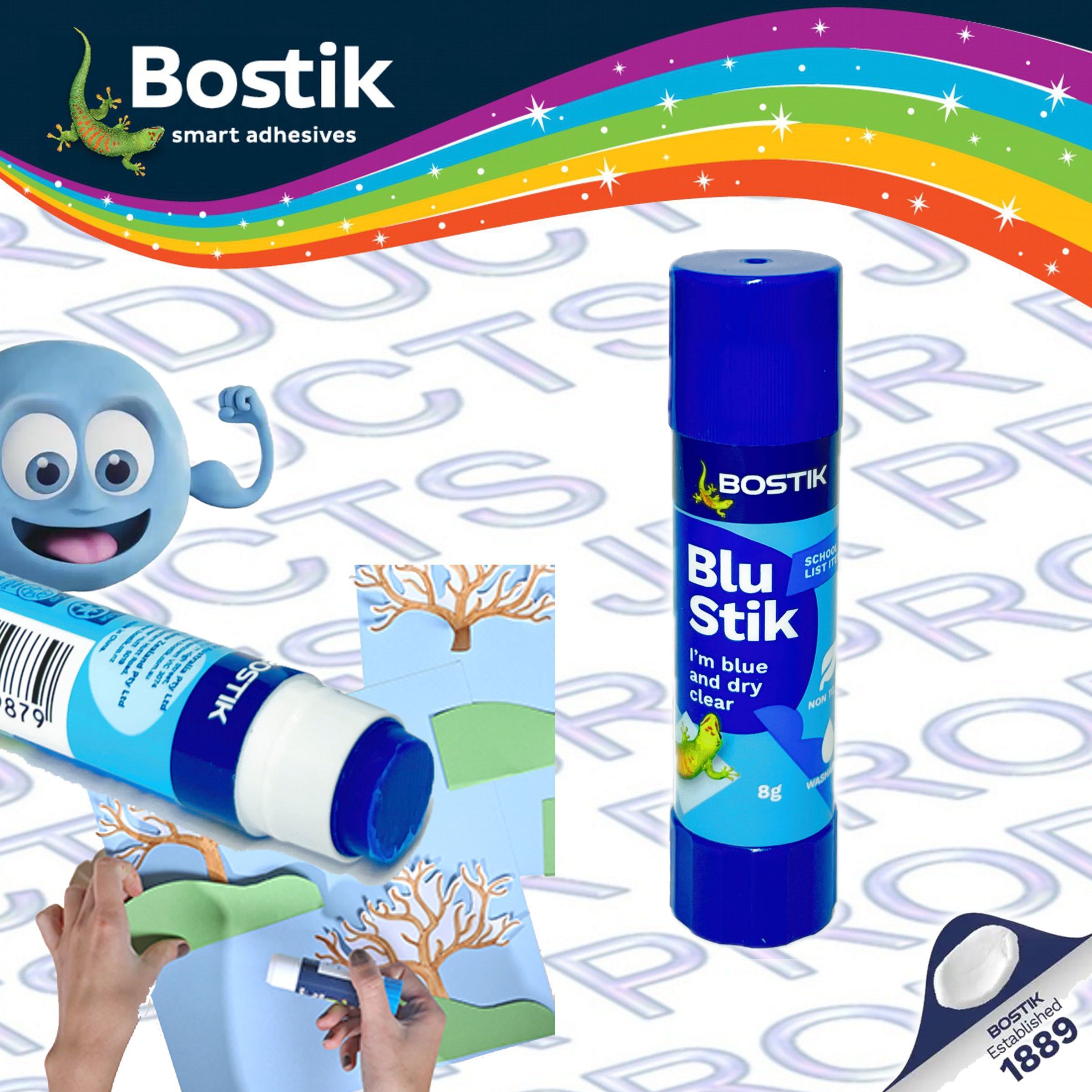 Bostik Blu Stik® Blue Glue Stick, 8g《HK Authorized》