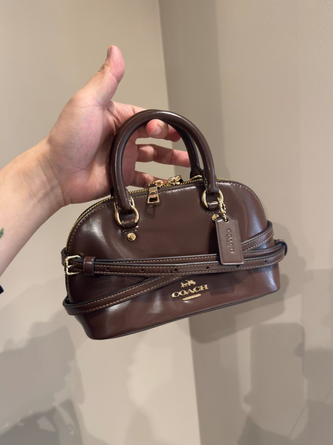 COACH SATCHEL LARA 22 牛皮革 貝殼包
