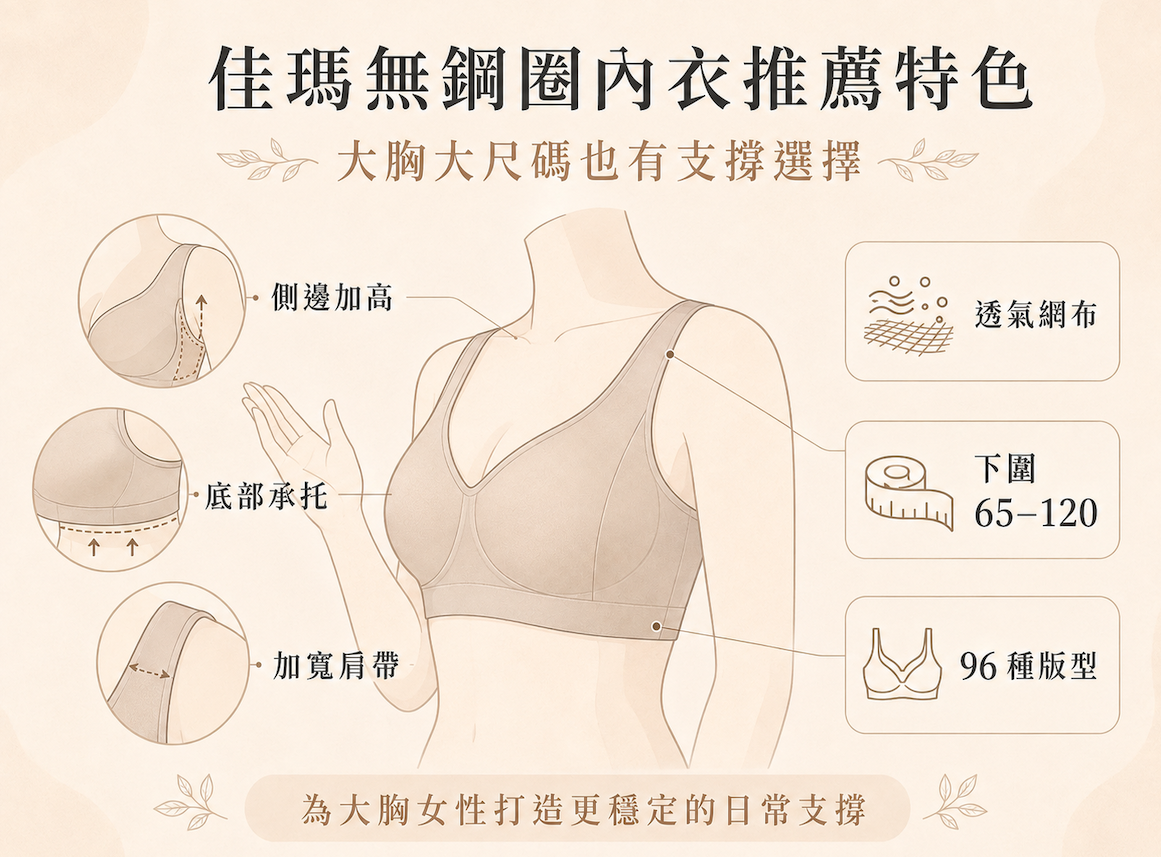 佳瑪無鋼圈內衣的特色