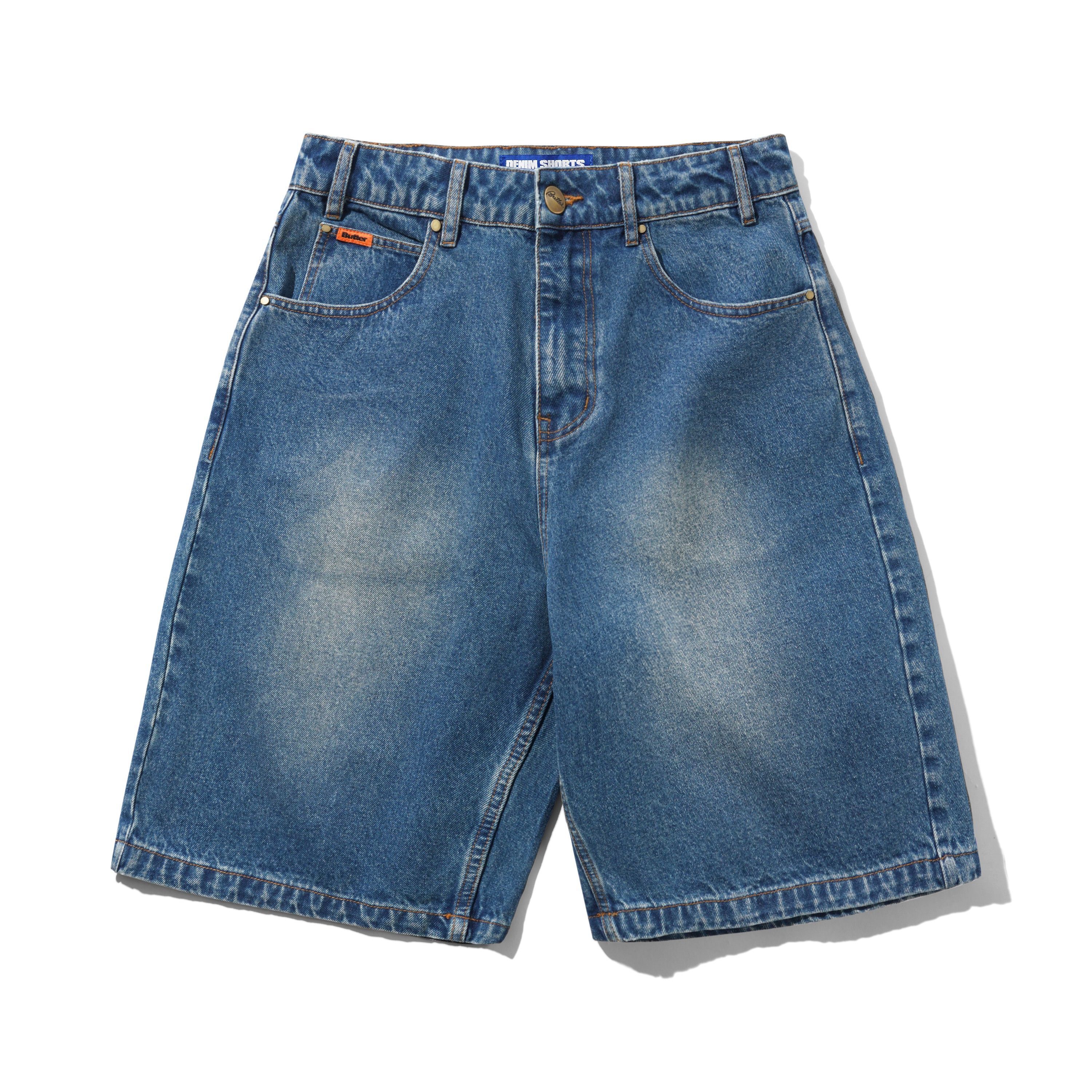 Butter goods - Baggy Denim Shorts / Distressed Indigo