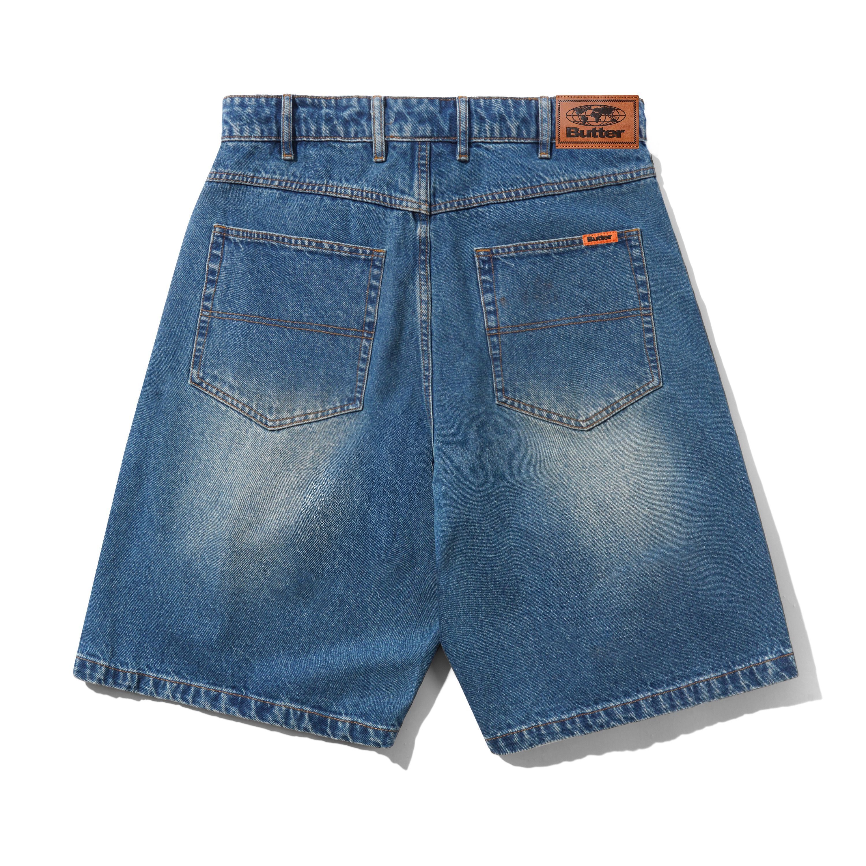 Butter goods - Baggy Denim Shorts / Distressed Indigo