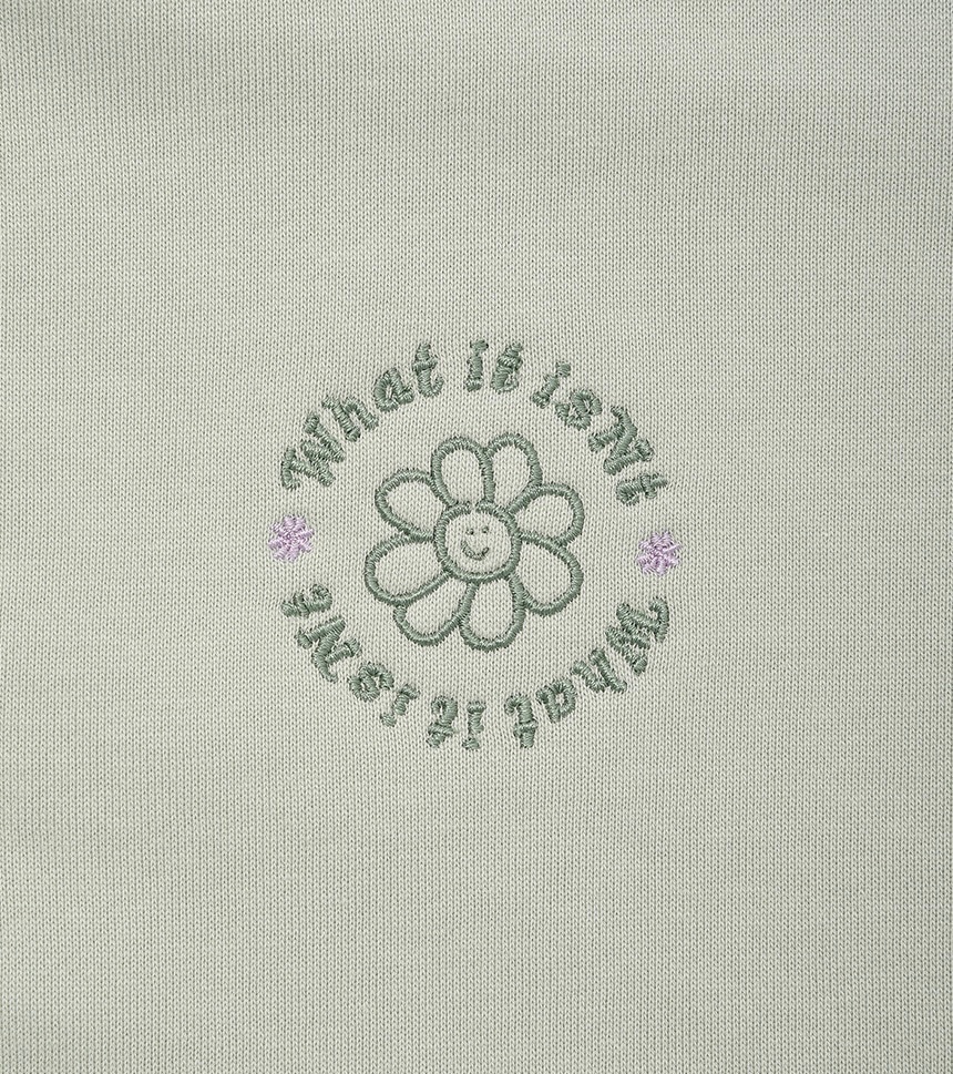 【優惠現貨】韓國 WHAT IT ISN'T WOMEN FLORY HALF ZIP-UP SWEATSHIRT（3色）