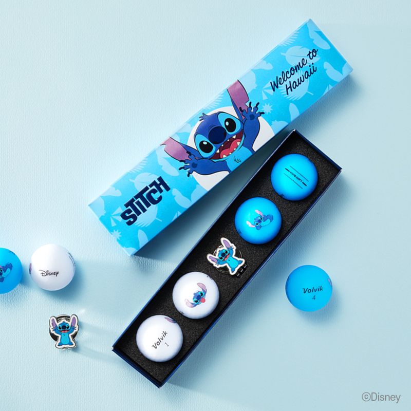 Volvik × 史迪奇 高爾夫球+球標禮盒組🩵