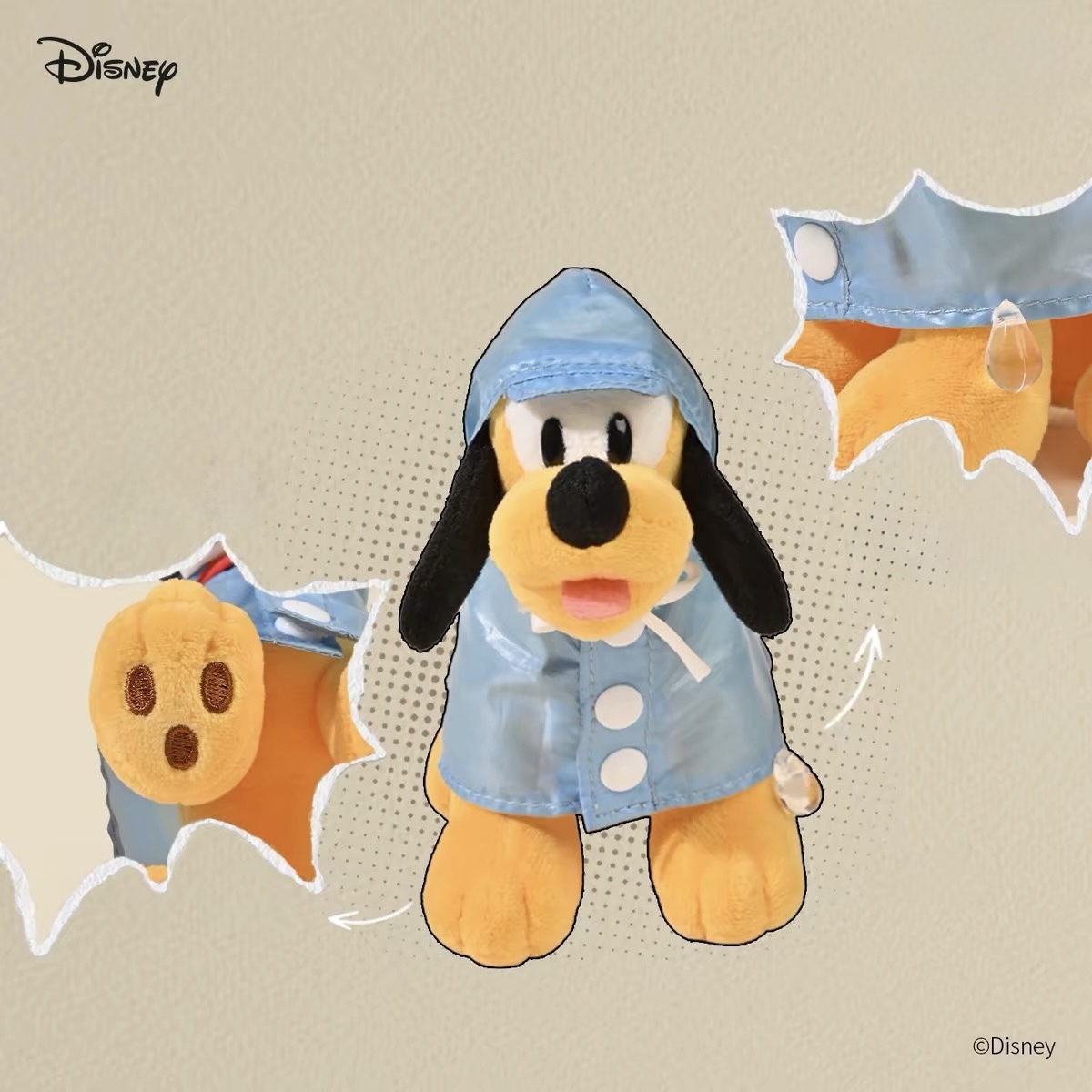 DISNEY 迪士尼 布魯托 雨衣 吊飾 鑰匙圈 官方正版授權 / 預購