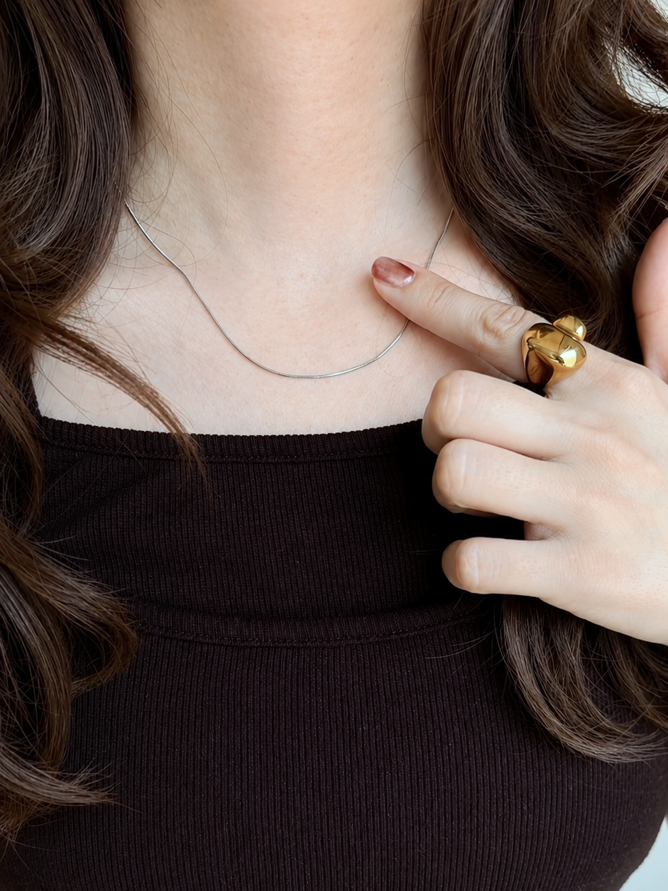 SS magnet snake chain necklace