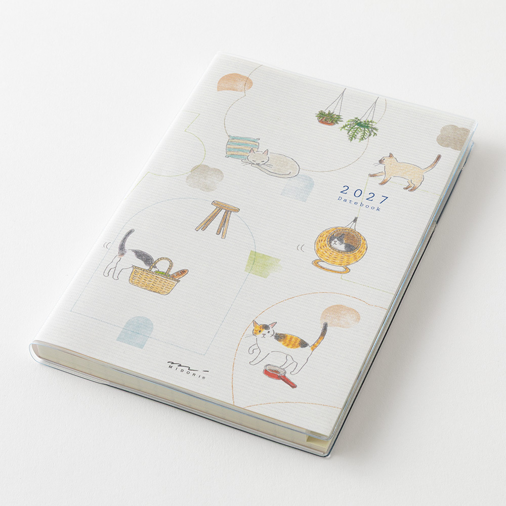 MIDORI｜B6 小貓 Pocket Diary 2027手帳 (月單週)