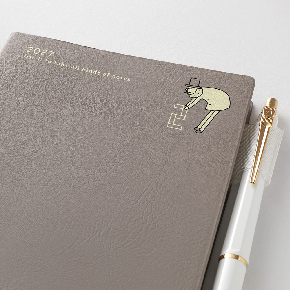 MIDORI｜歐吉桑 Pocket Diary 2027手帳長形 (月單週方格 A6)