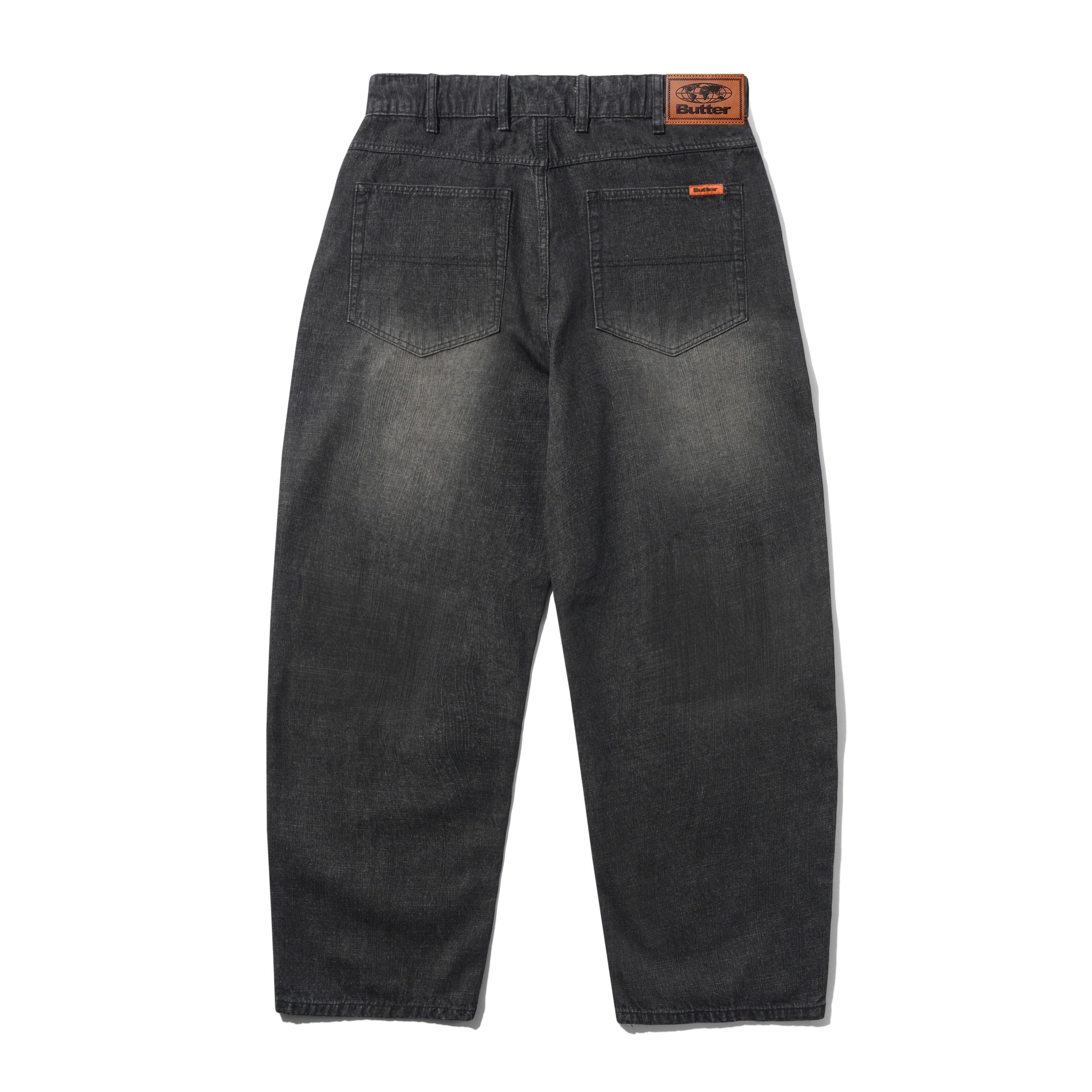Butter goods - Baggy Denim Shorts / Slub Black
