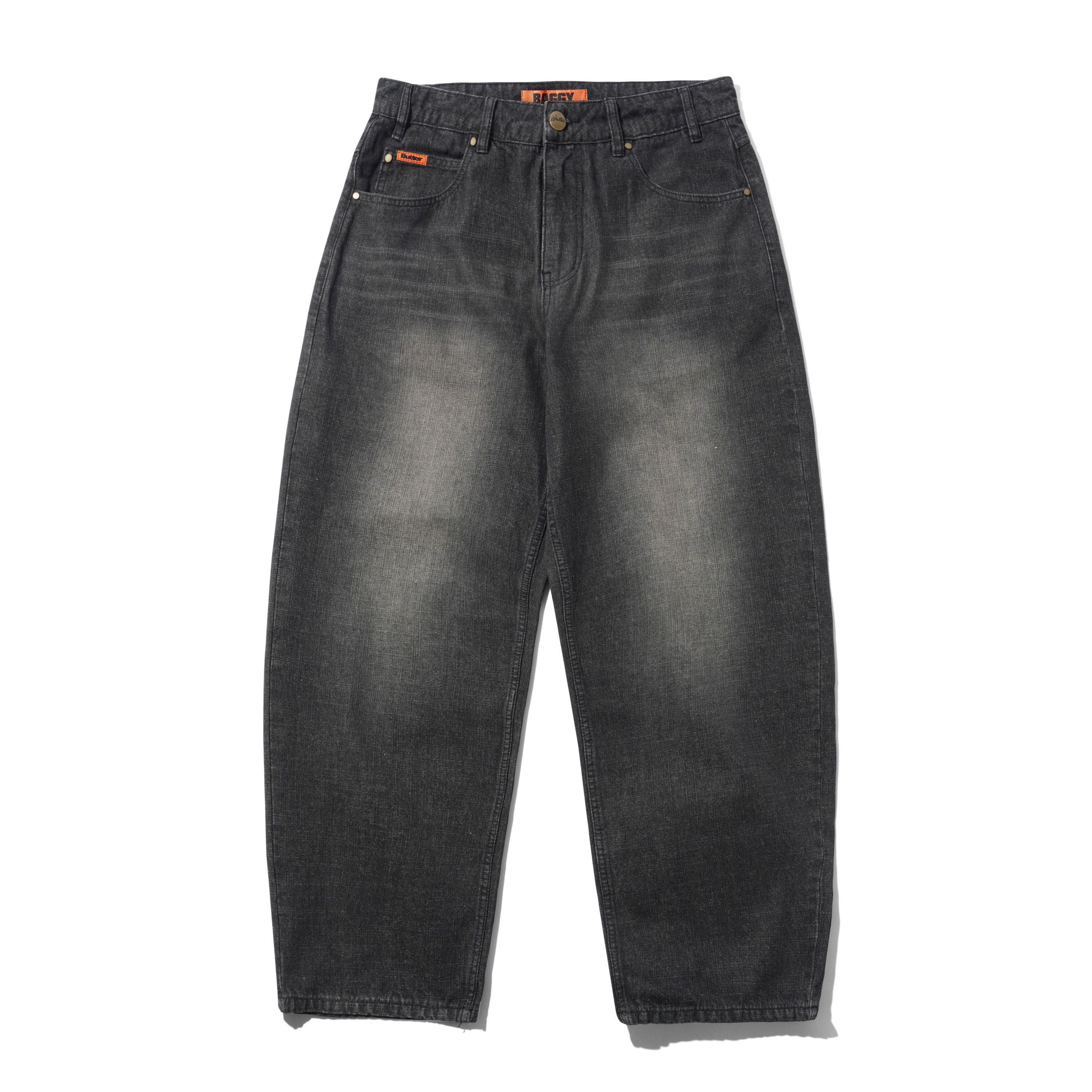Butter goods - Baggy Denim Shorts / Slub Black