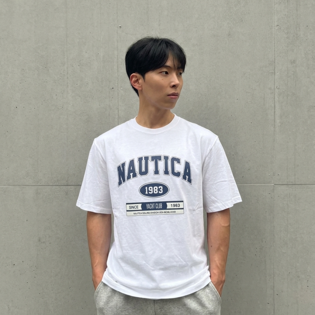 NAUTICA KR 復古拱形 LOGO 短T NTS6026