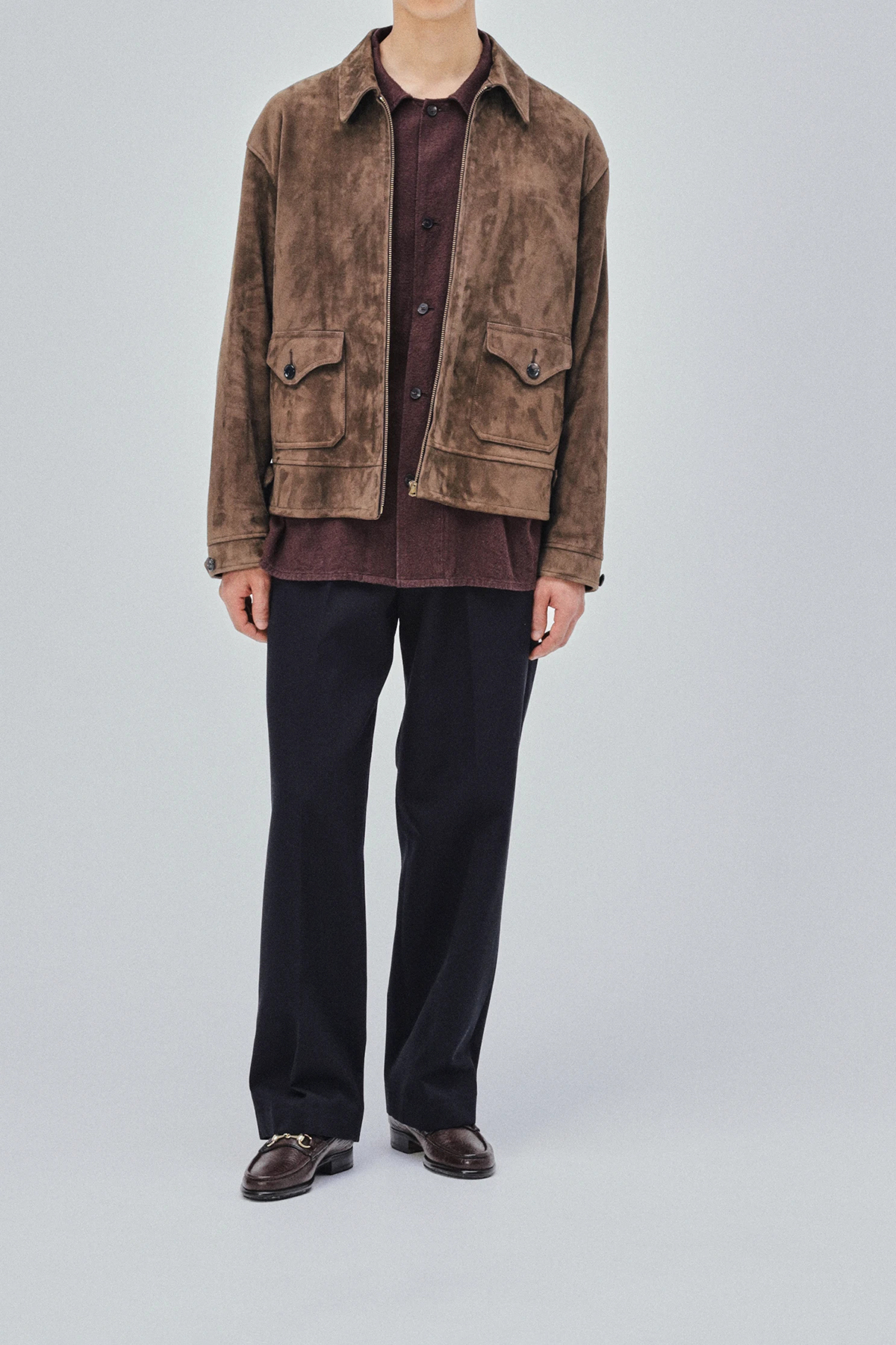 KAPTAIN SUNSHINE GOAT SUEDE SPORTS JACKET