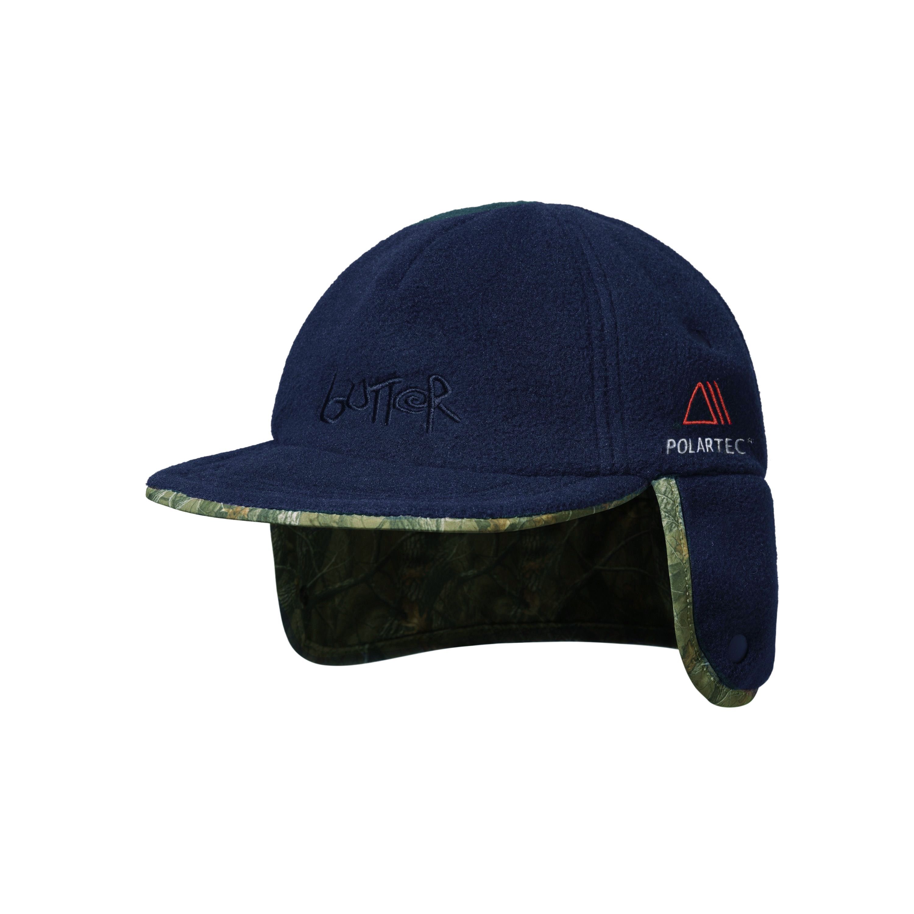 Butter goods - Polartec Reversible Trapper Cap,Forest Camo / Navy