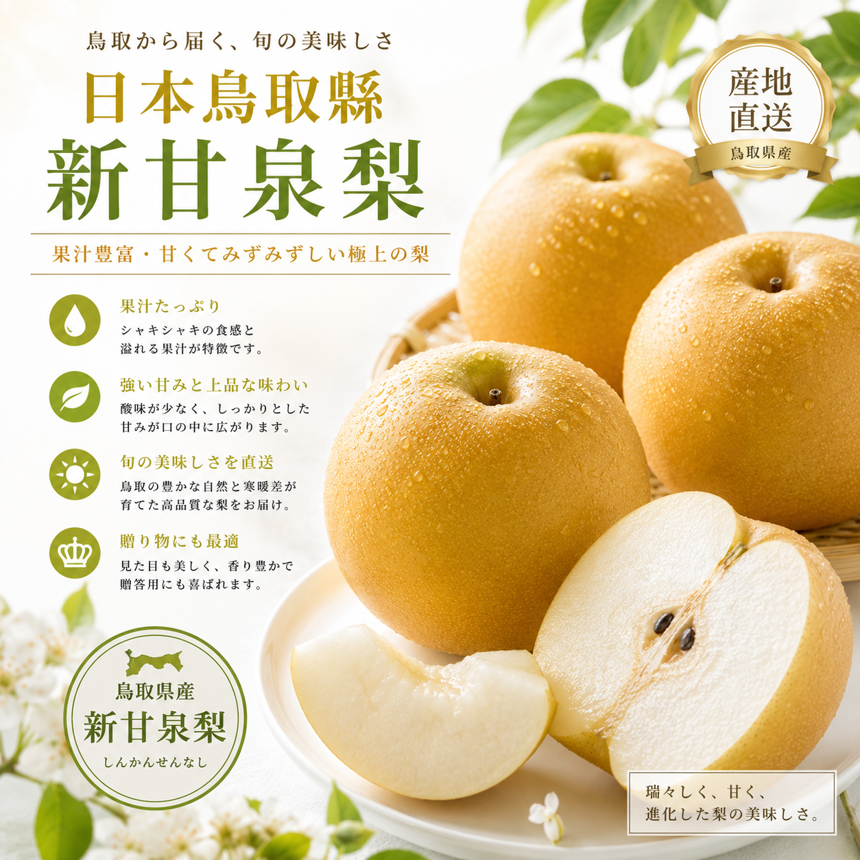 日本鳥取縣新甘泉梨(2個)-1包