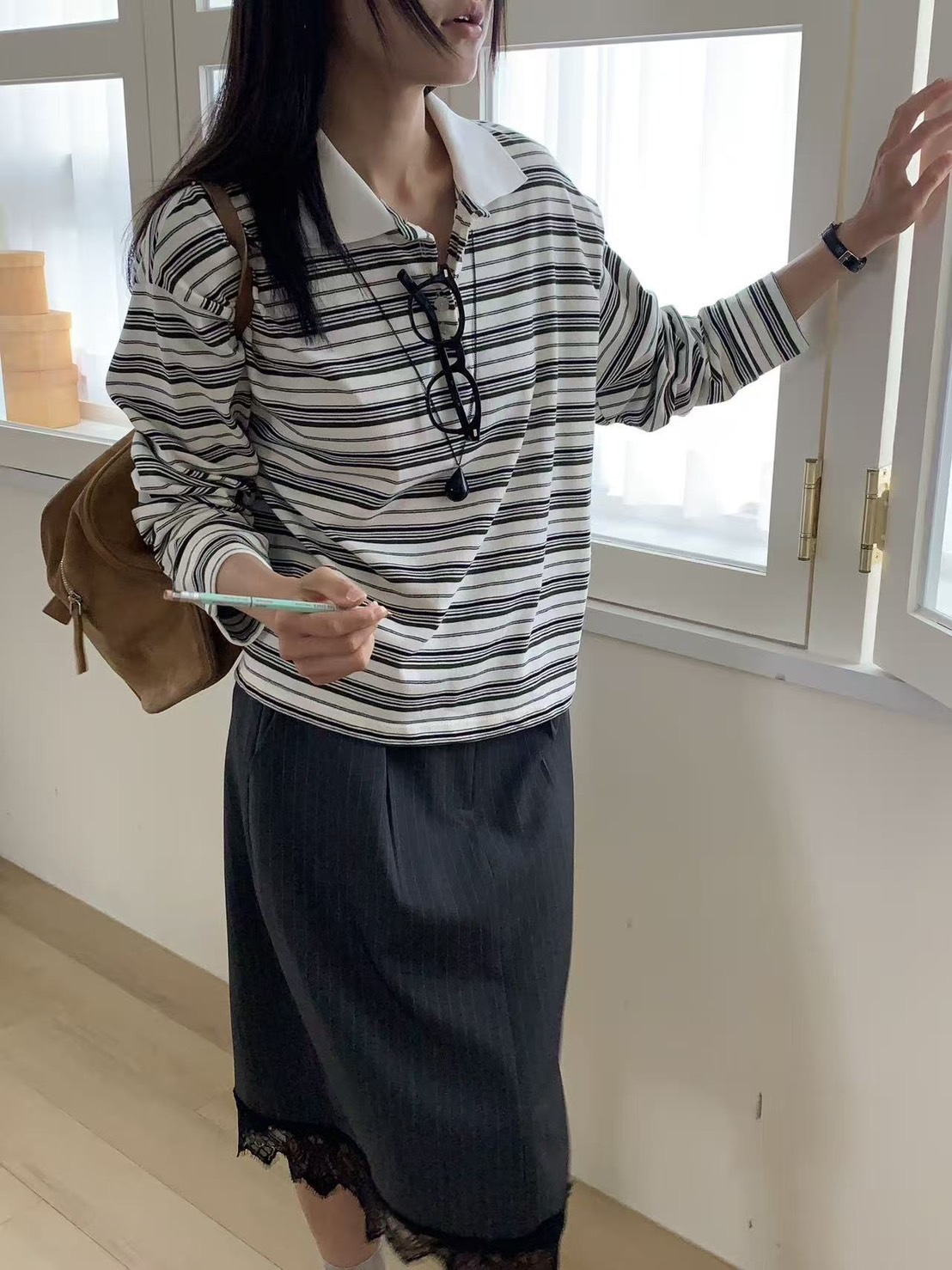 下蕾絲直條裙