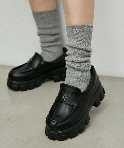 MARY QUANT × PUBLUX / Flower Motif Platform Loafers