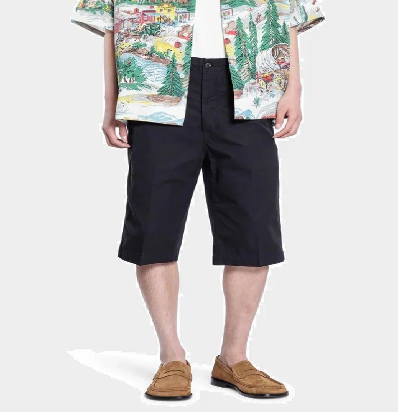 RE-STOCK: VISVIM WIDE CHINO SHORTS - BLACK PRE ORDER ITEM (預訂中)