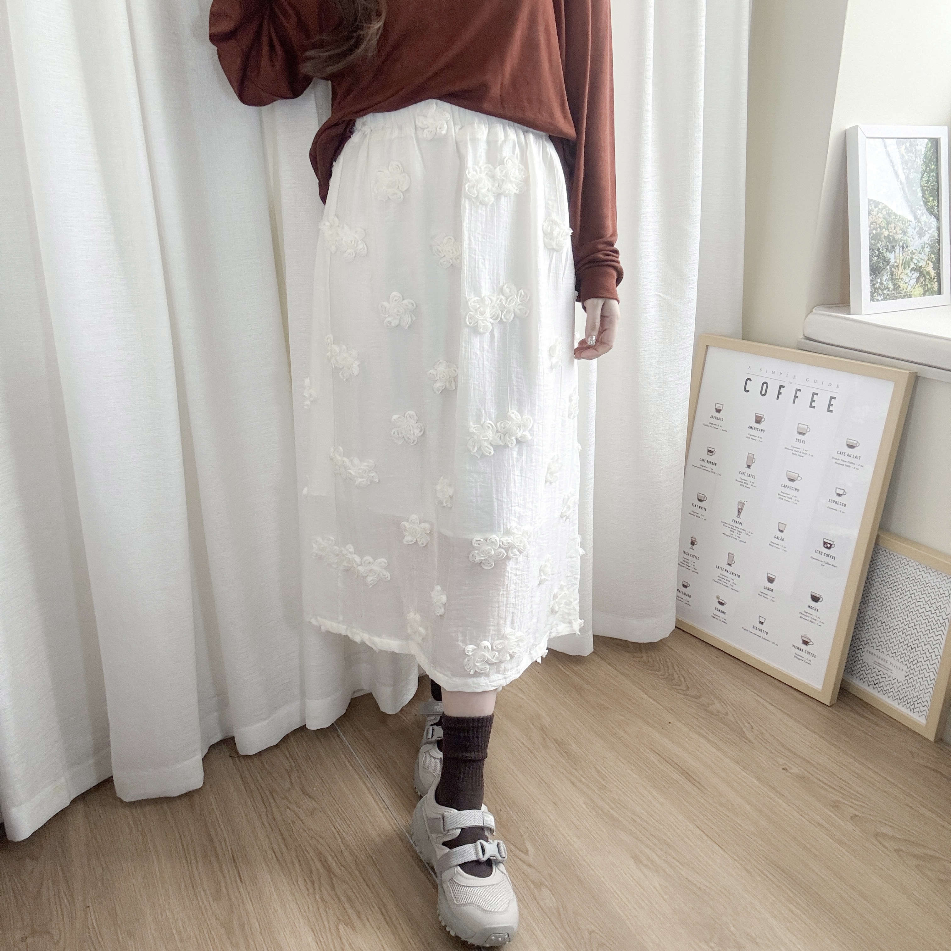 立體花朵直身裙